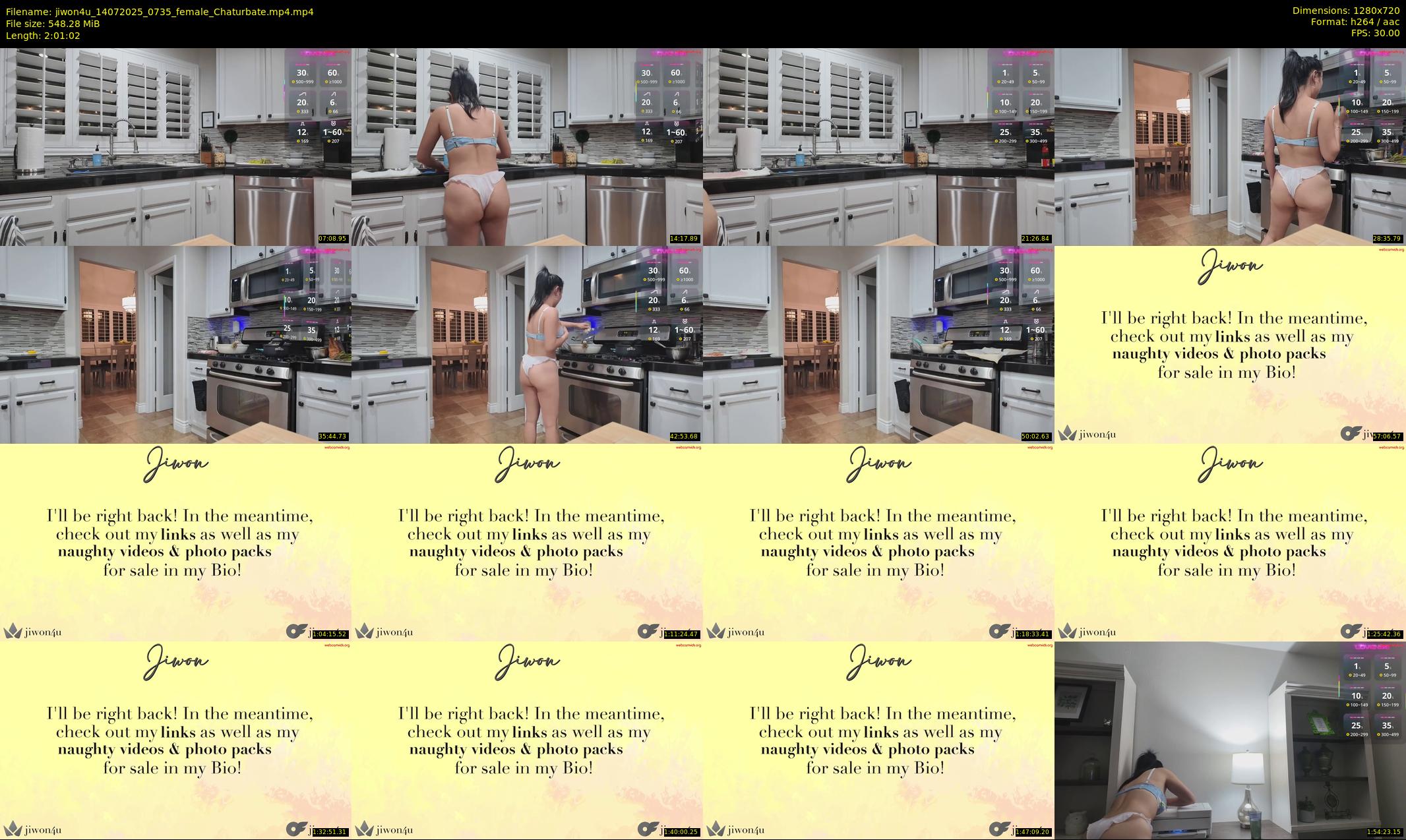jiwon4u — 122 minute Chaturbate female cam show recording, 720p, Jul 14, 2025