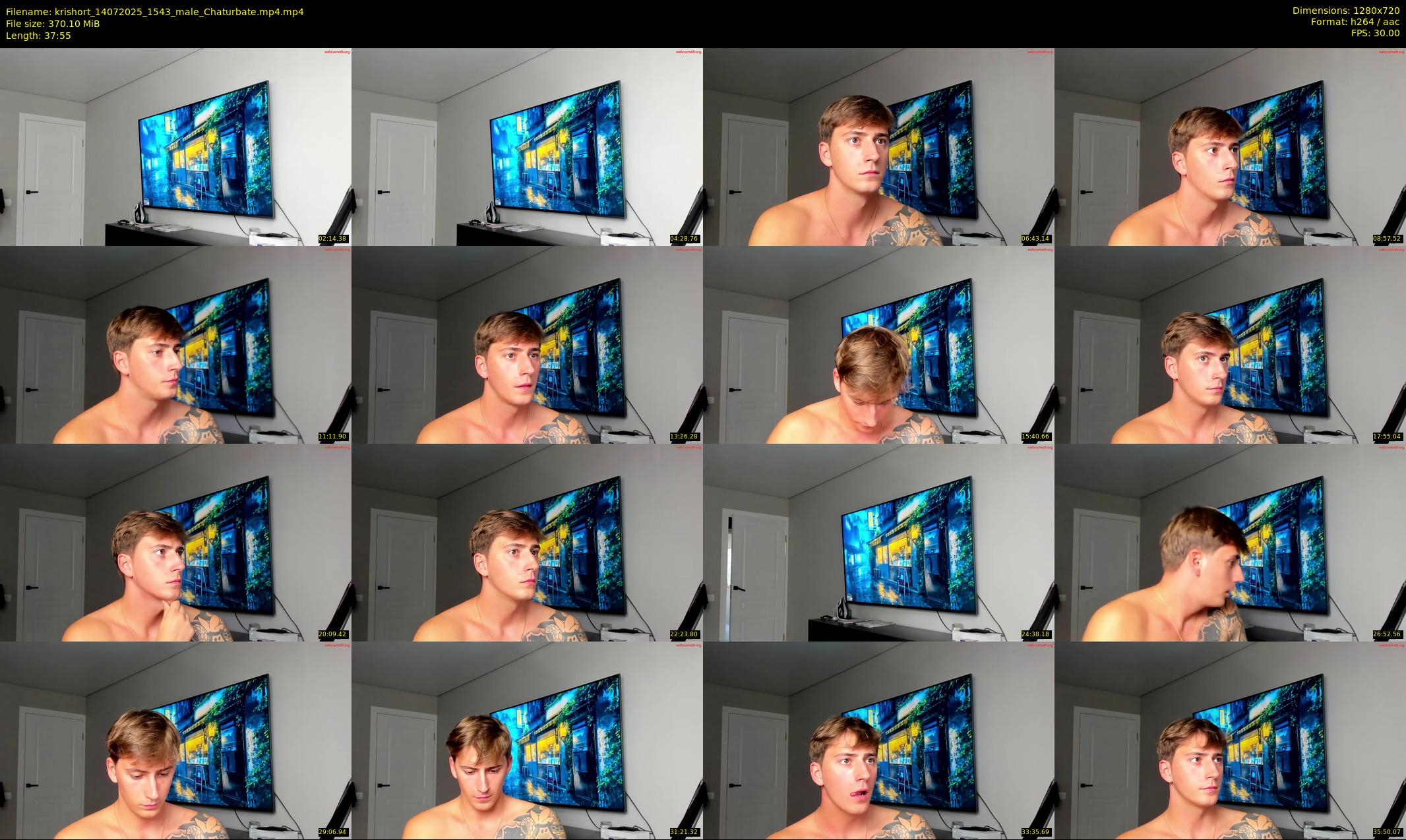 krishort — 38 minute Chaturbate male cam show recording, 720p, Jul 14, 2025