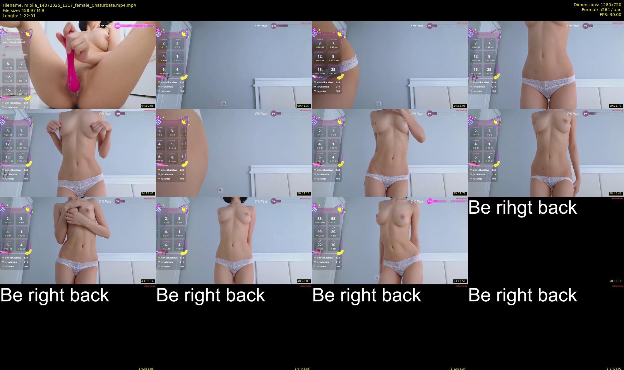 miolia — 83 minute Chaturbate female cam show recording, 720p, Jul 14, 2025