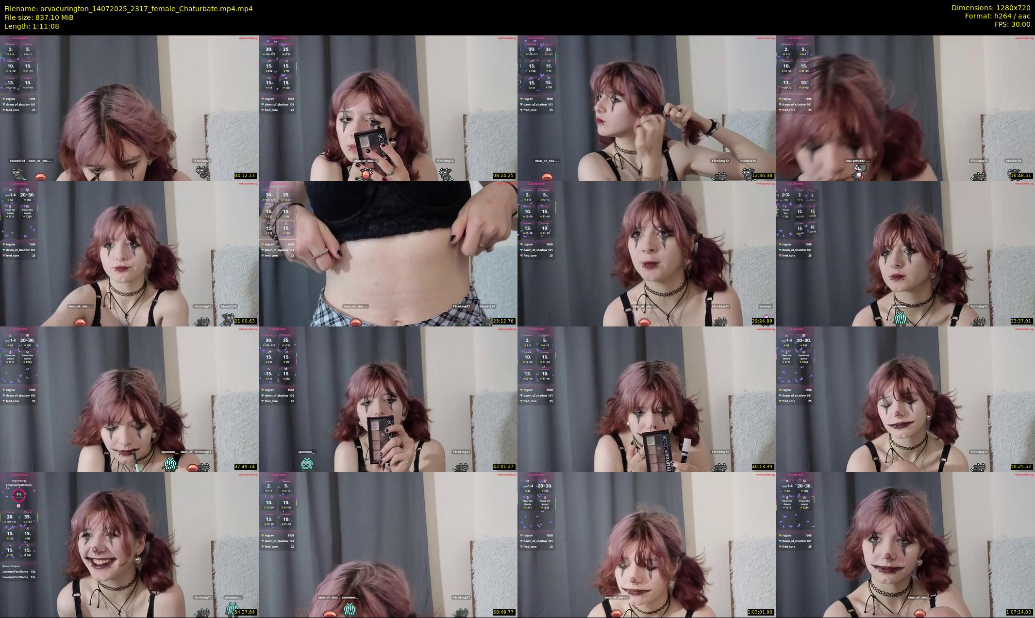 orvacurington — 72 minute Chaturbate female cam show recording, 720p, Jul 14, 2025