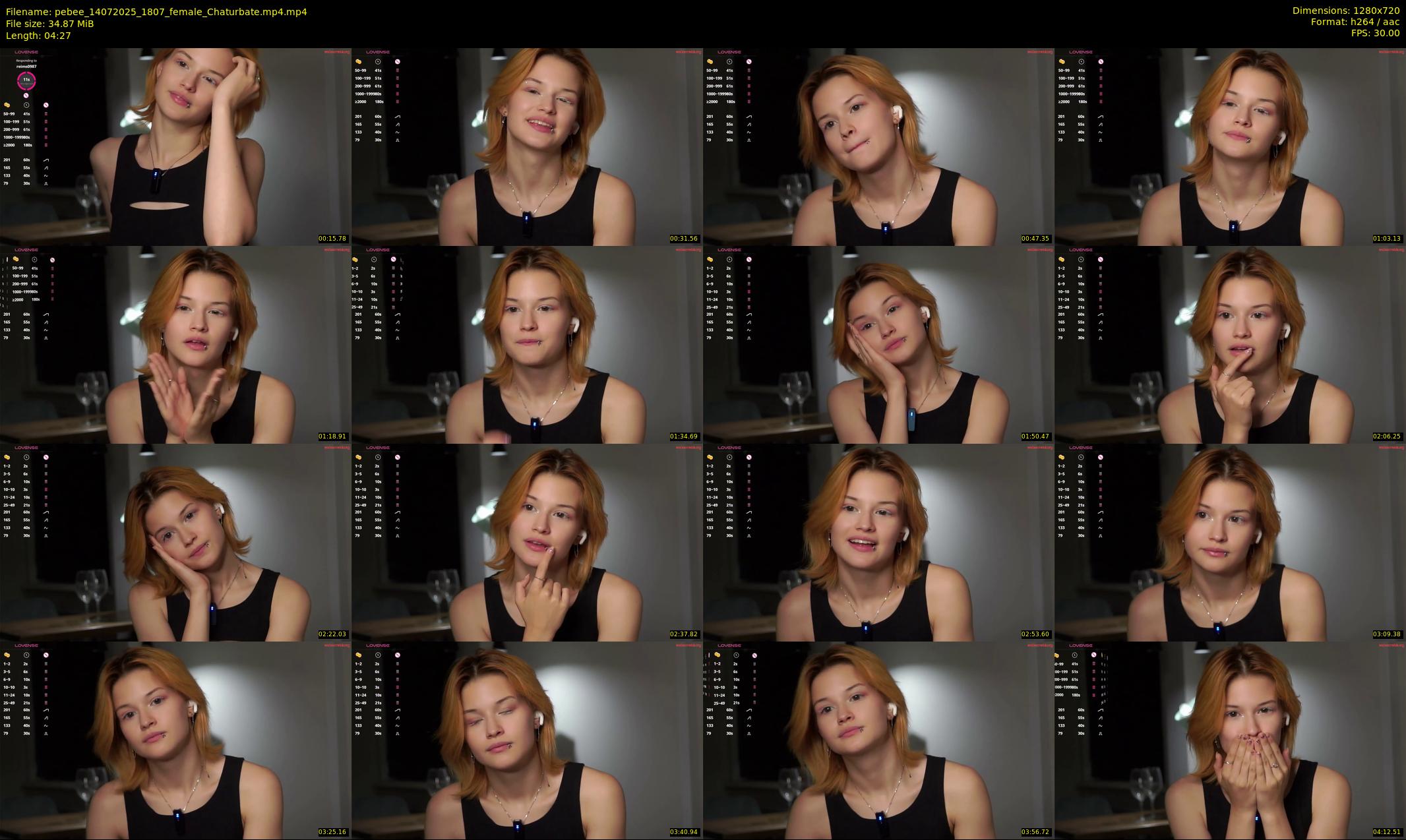 pebee — 5 minute Chaturbate female cam show recording, 720p, Jul 14, 2025