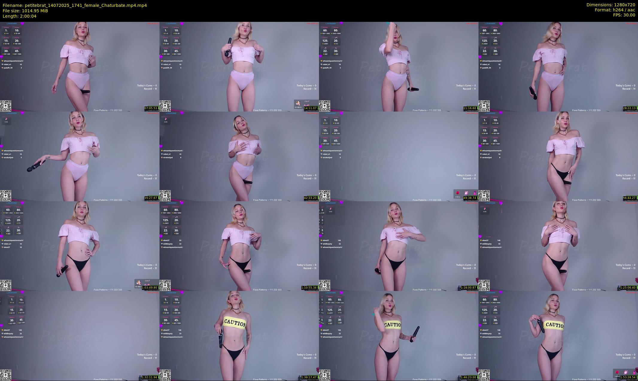 petitebrat — 121 minute Chaturbate female cam show recording, 720p, Jul 14, 2025