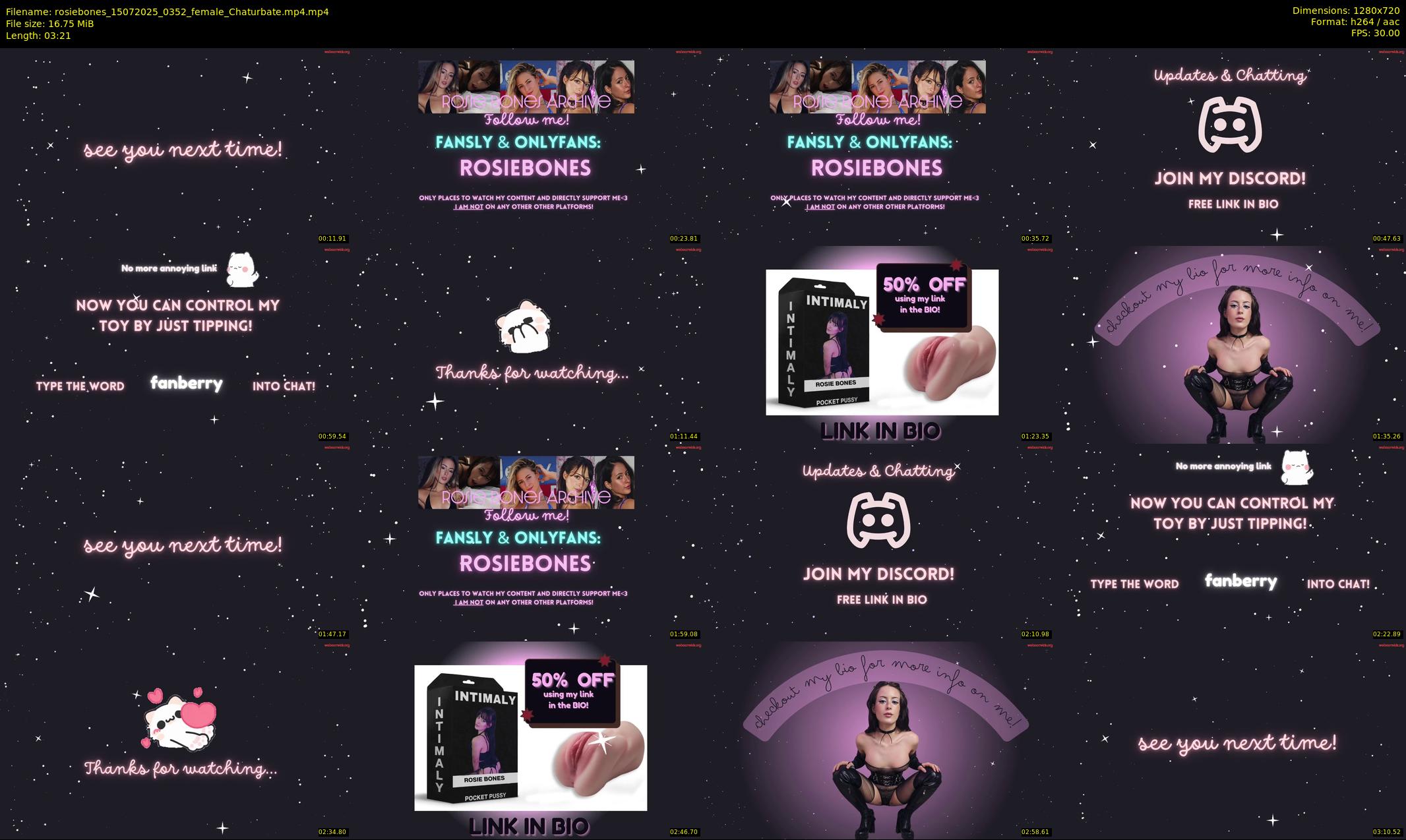 rosiebones — 4 minute Chaturbate female cam show recording, 720p, Jul 15, 2025
