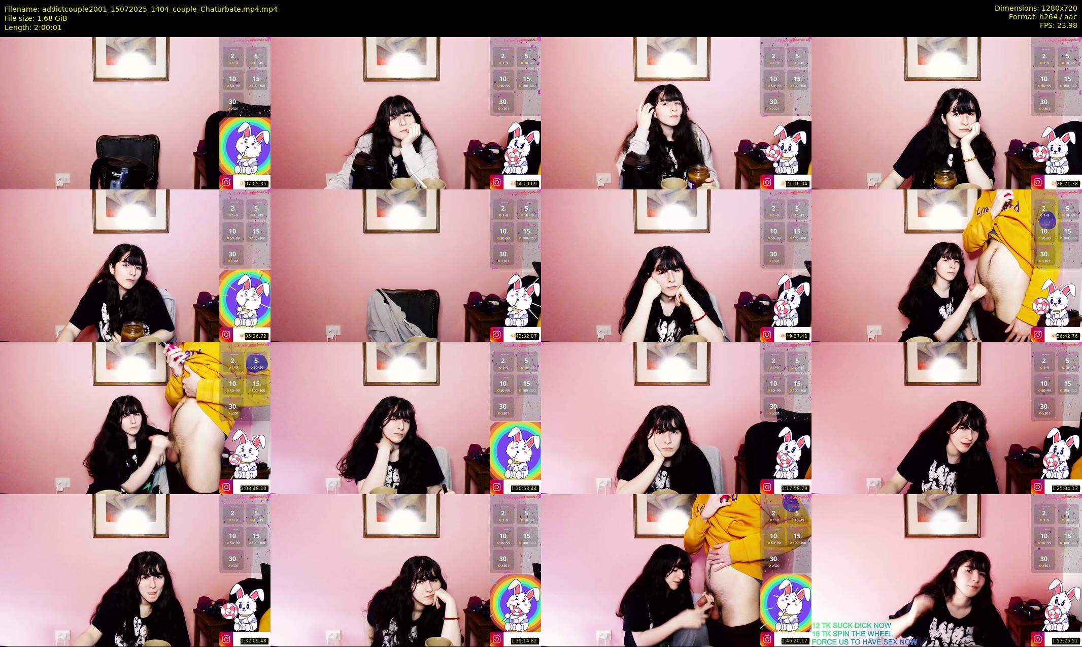addictcouple2001 — 121 minute Chaturbate couple cam show recording, 720p, Jul 15, 2025