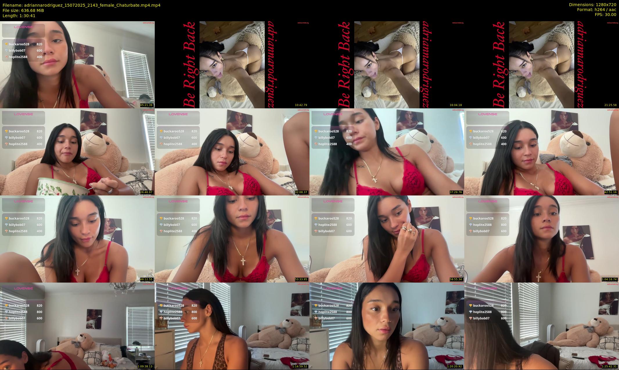 adriannarodriguez — 91 minute Chaturbate female cam show recording, 720p, Jul 15, 2025