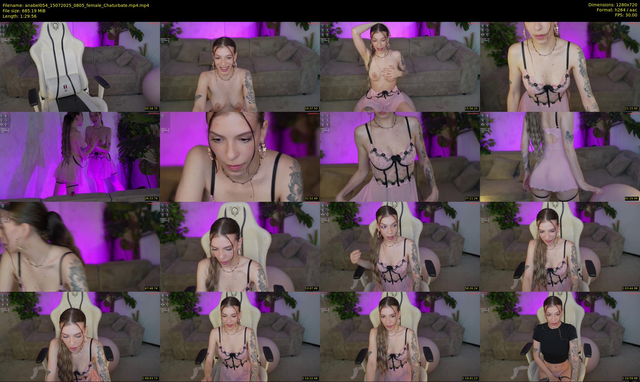 anabel054 — 90 minute Chaturbate female cam show recording, 720p, Jul 15, 2025