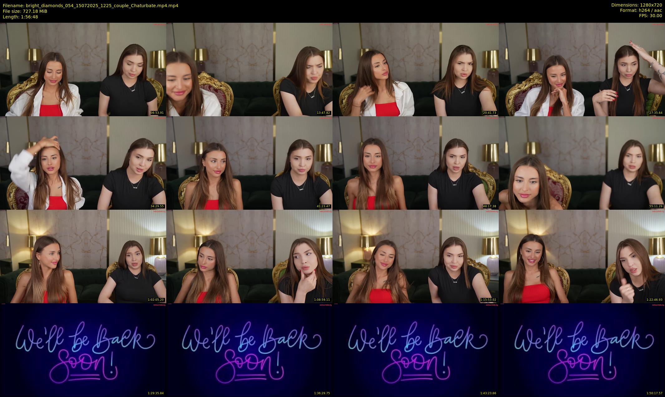 bright_diamonds_054 — 117 minute Chaturbate couple cam show recording, 720p, Jul 15, 2025