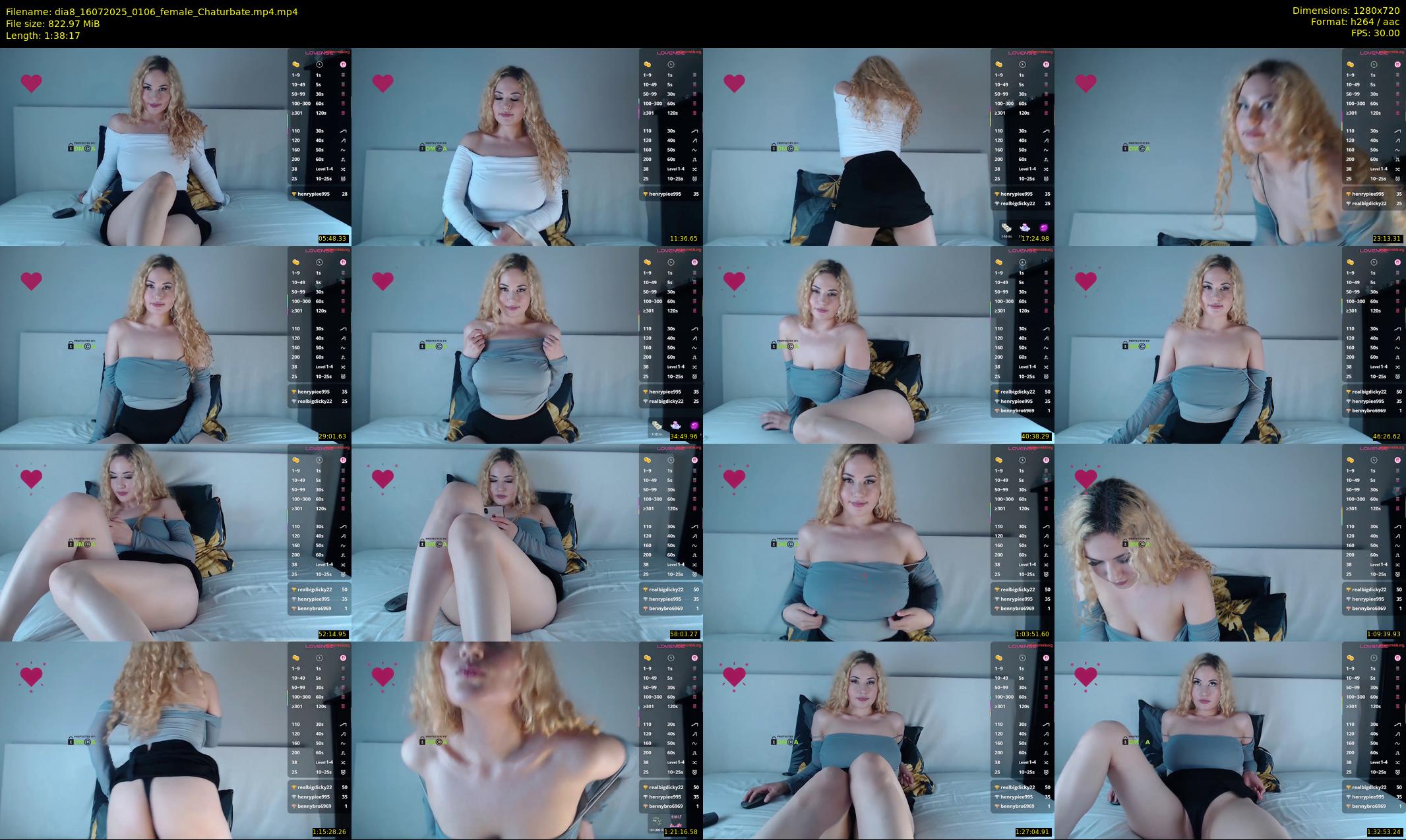 dia8 — 99 minute Chaturbate female cam show recording, 720p, Jul 16, 2025