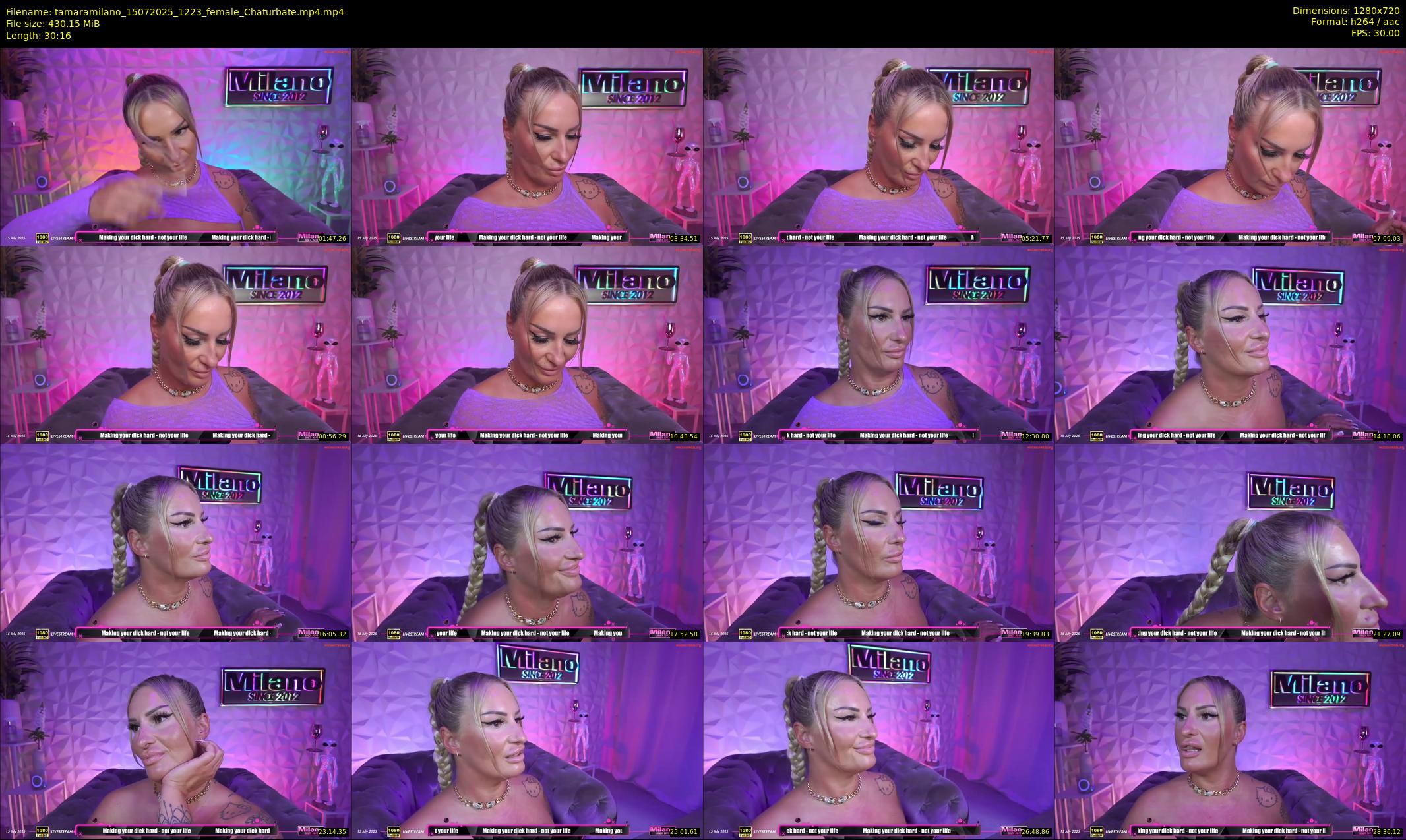 tamaramilano — 31 minute Chaturbate female cam show recording, 720p, Jul 15, 2025