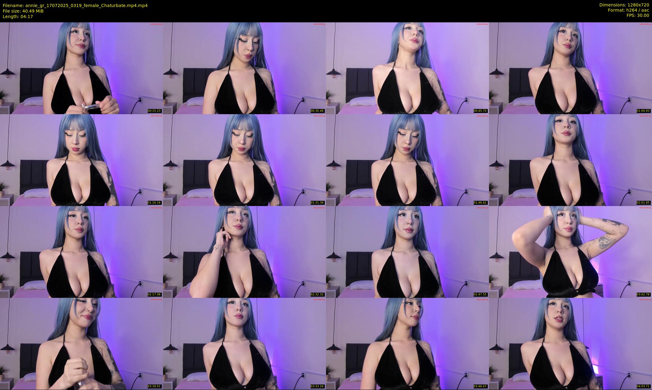 annie_gr — 5 minute Chaturbate female cam show recording, 720p, Jul 17, 2025