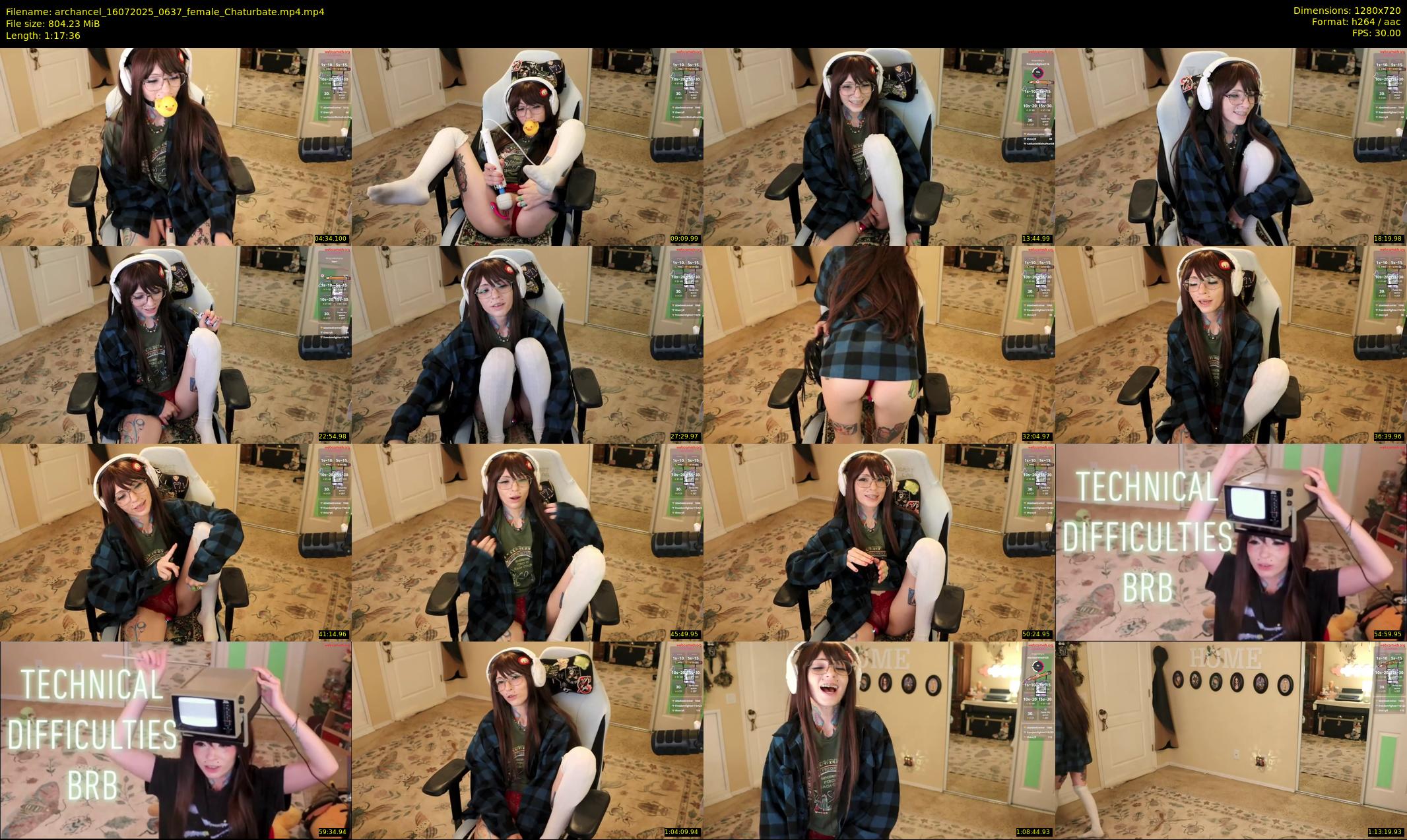 archancel — 78 minute Chaturbate female cam show recording, 720p, Jul 16, 2025