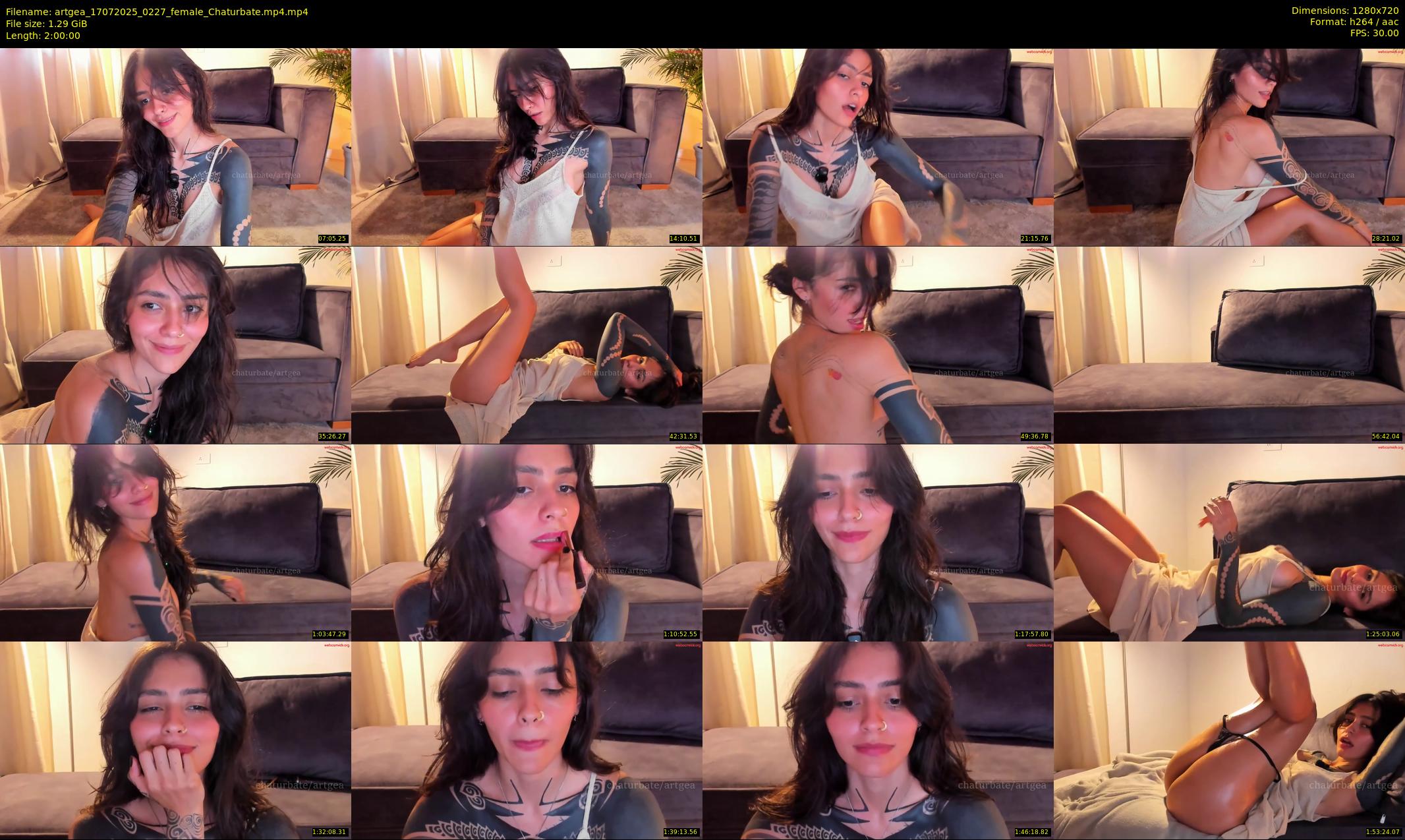 artgea — 120 minute Chaturbate female cam show recording, 720p, Jul 17, 2025