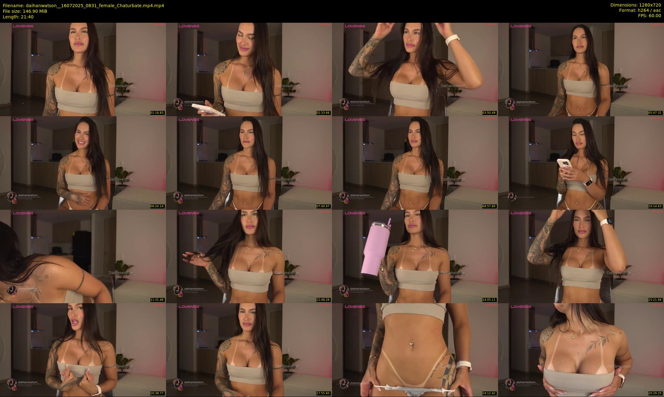 daihanwatson_ — 22 minute Chaturbate female cam show recording, 720p, Jul 16, 2025