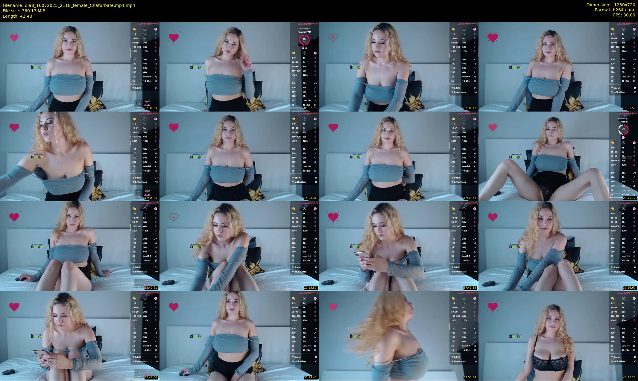 dia8 — 43 minute Chaturbate female cam show recording, 720p, Jul 16, 2025