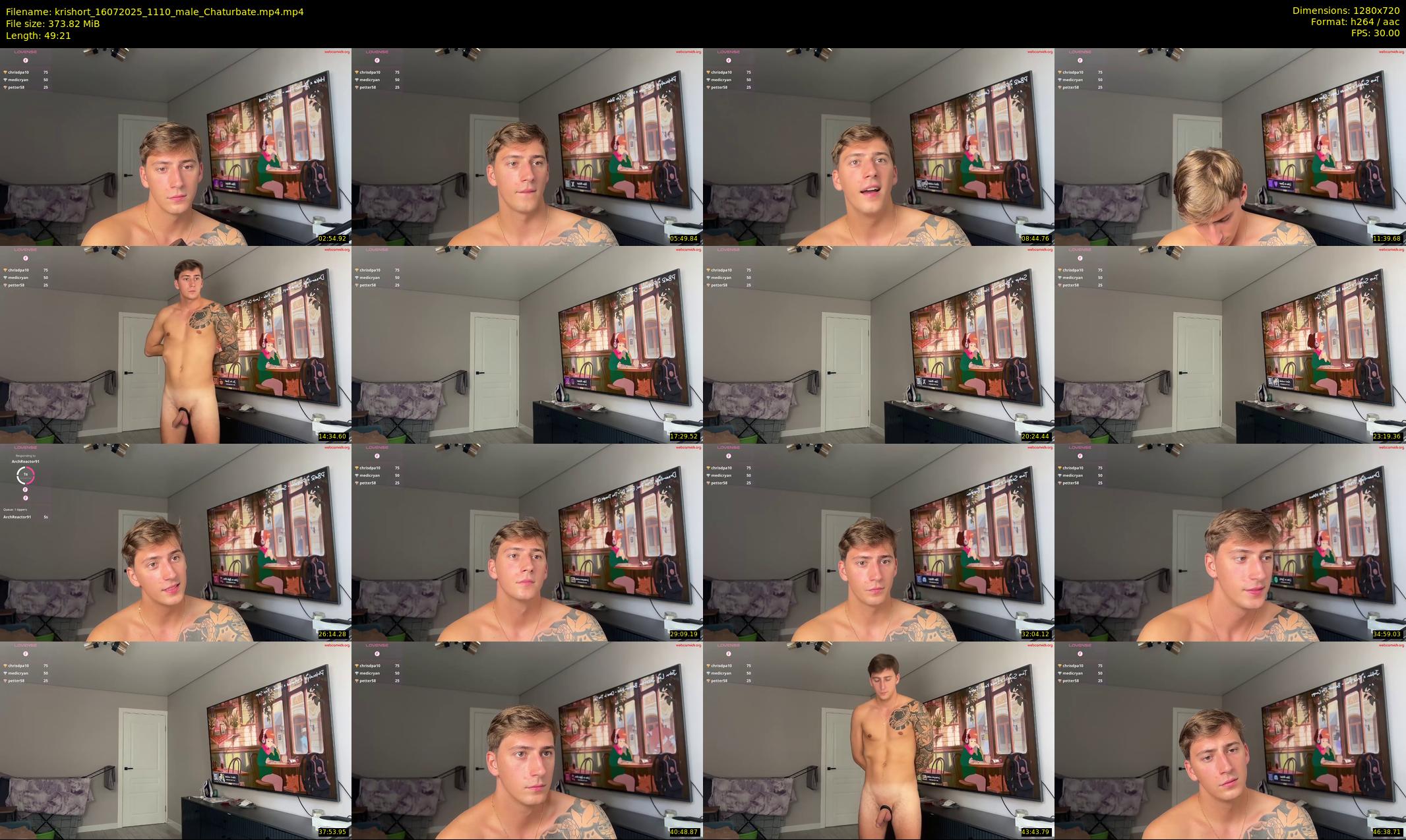 krishort — 50 minute Chaturbate male cam show recording, 720p, Jul 16, 2025
