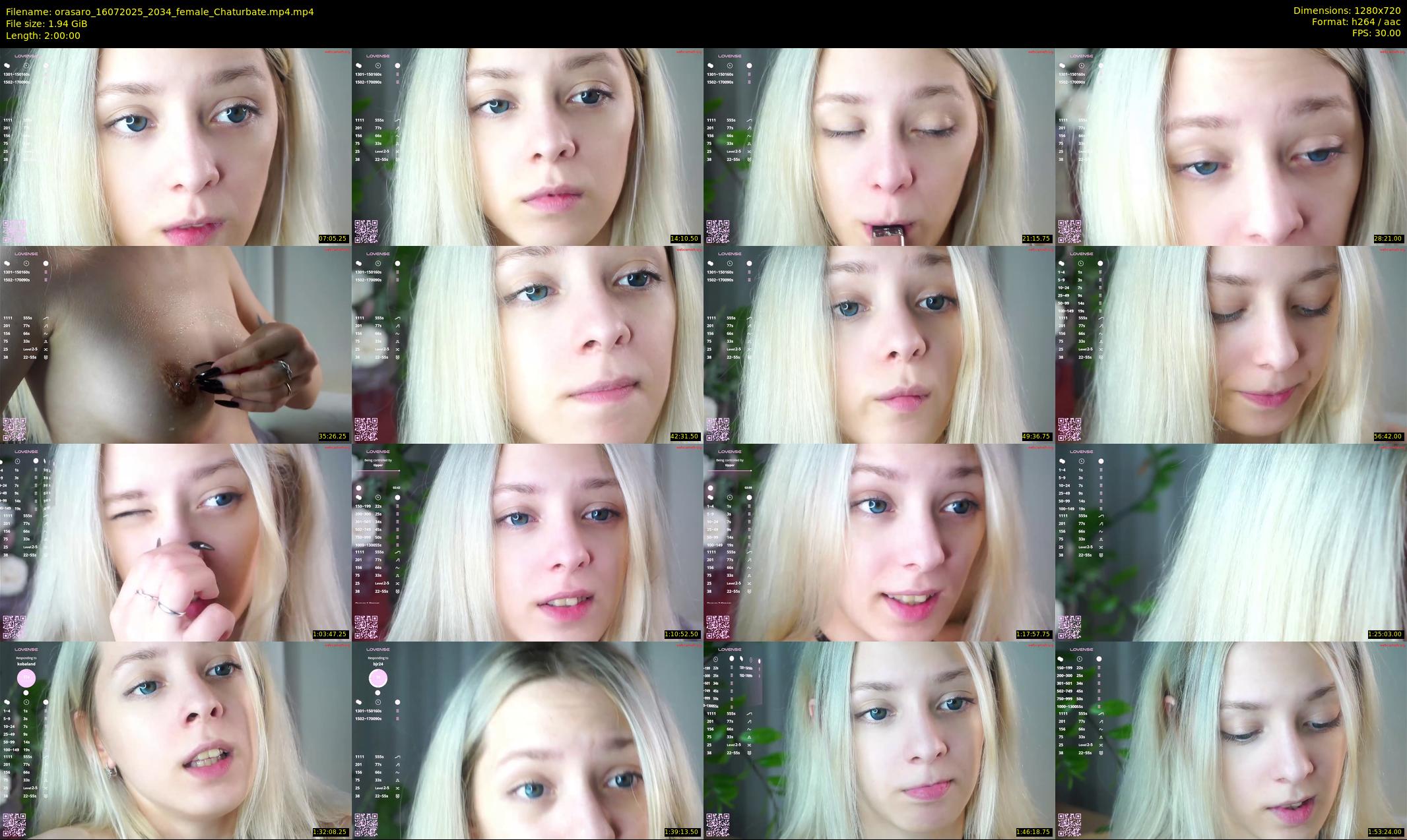 orasaro — 120 minute Chaturbate female cam show recording, 720p, Jul 16, 2025