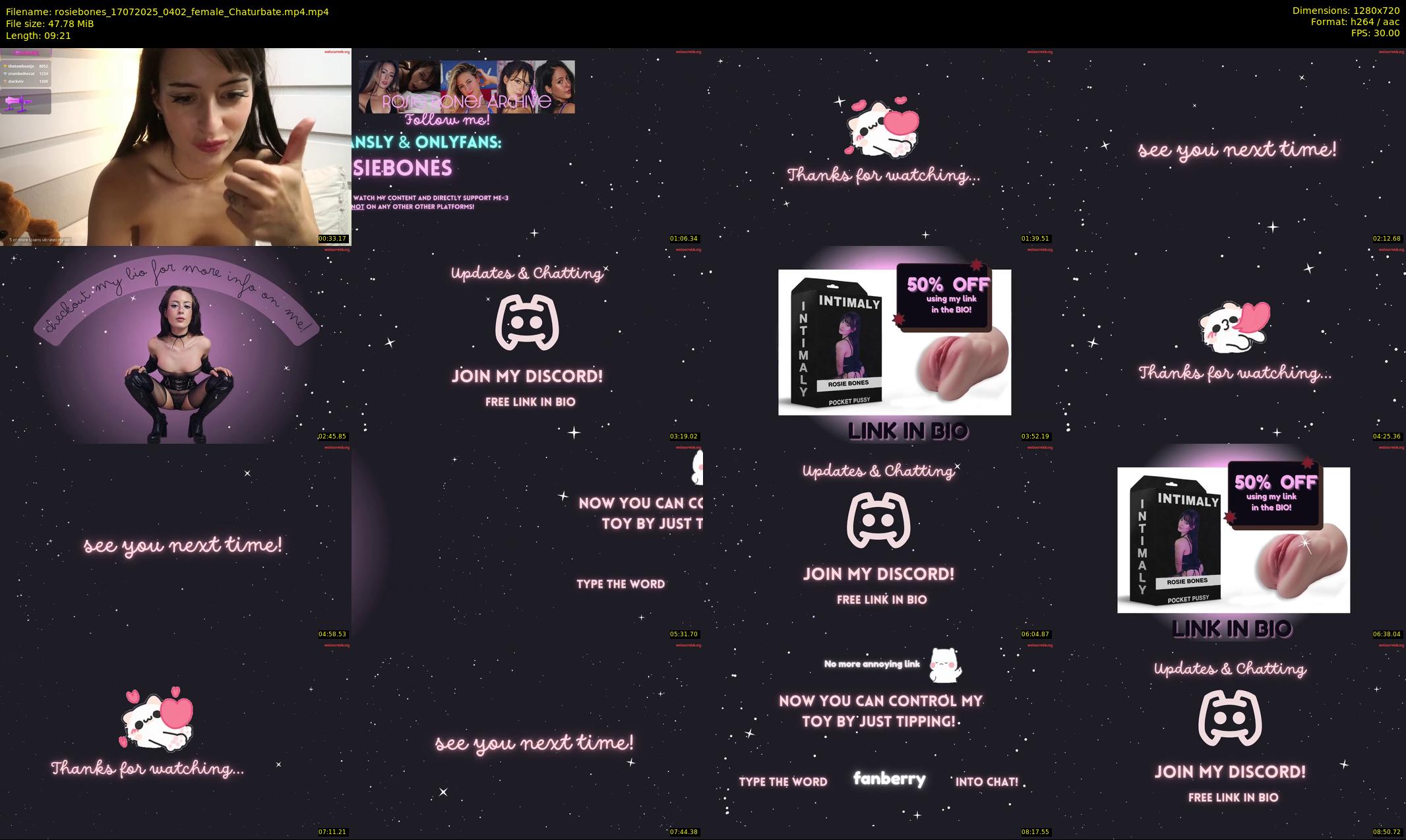 rosiebones — 10 minute Chaturbate female cam show recording, 720p, Jul 17, 2025