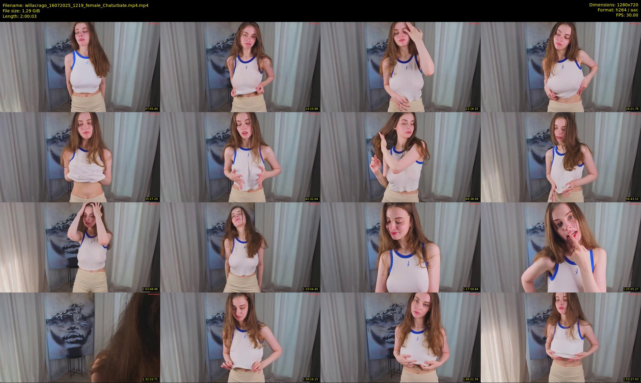 willacrago — 121 minute Chaturbate female cam show recording, 720p, Jul 16, 2025