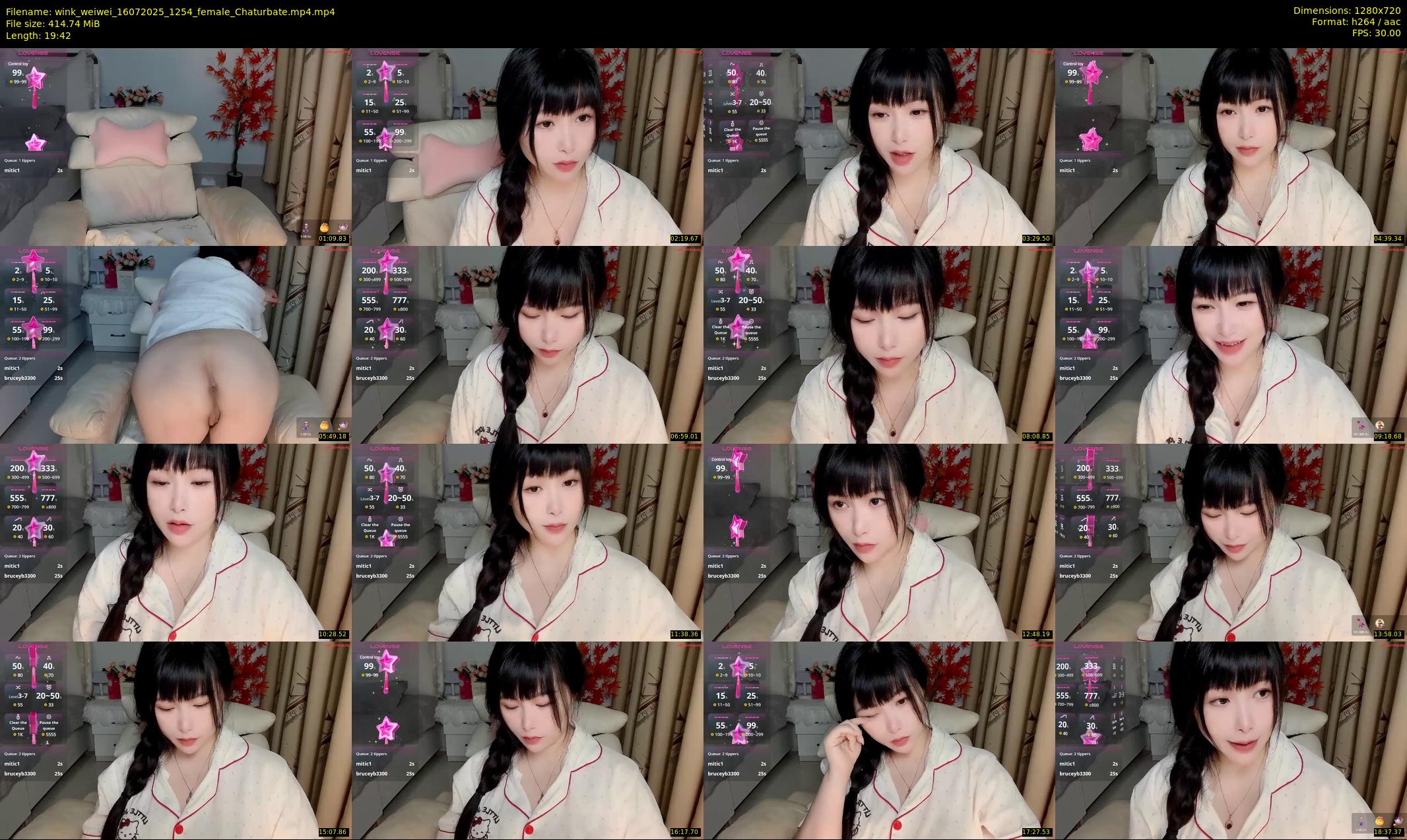 wink_weiwei — 20 minute Chaturbate female cam show recording, 720p, Jul 16, 2025