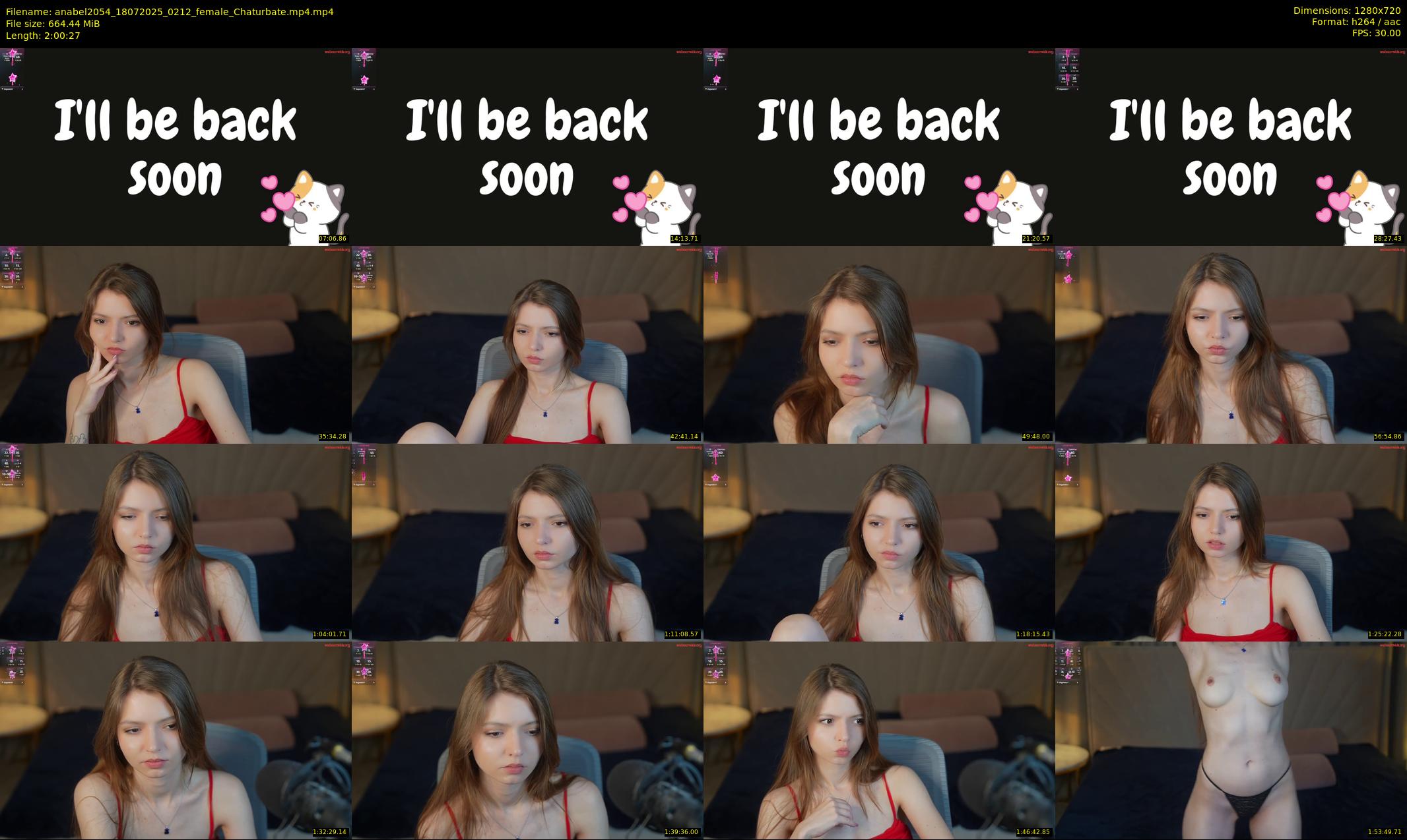 anabel2054 — 121 minute Chaturbate female cam show recording, 720p, Jul 18, 2025