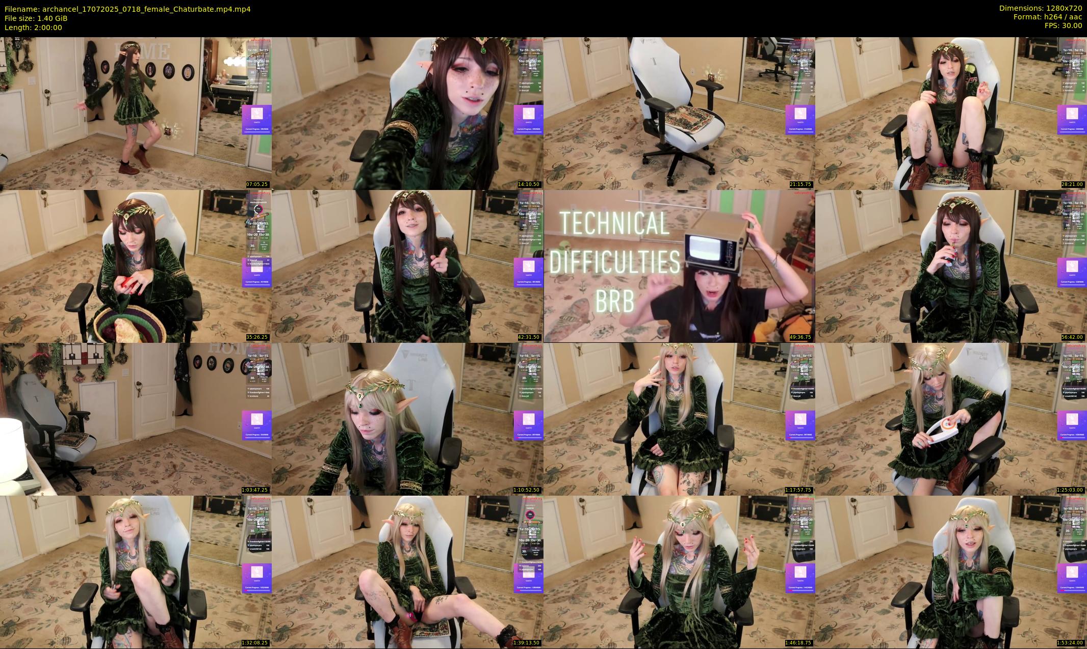 archancel — 120 minute Chaturbate female cam show recording, 720p, Jul 17, 2025