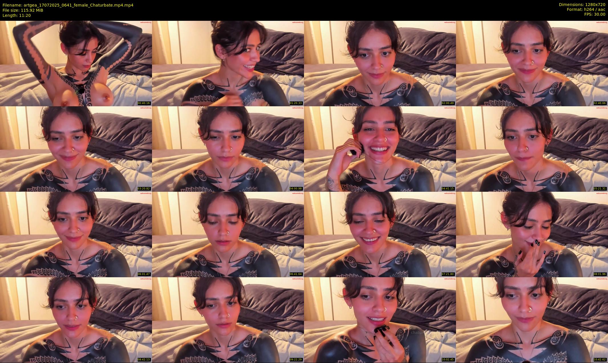 artgea — 12 minute Chaturbate female cam show recording, 720p, Jul 17, 2025