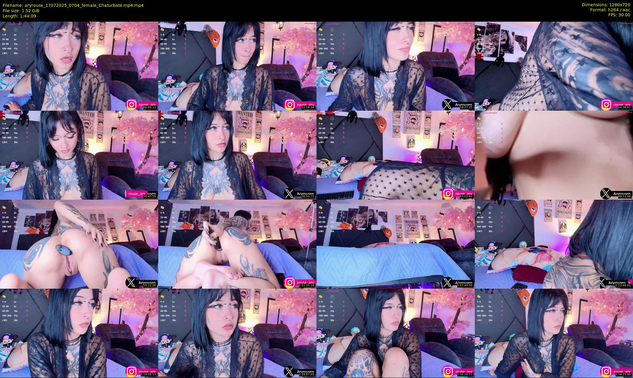 aryrouse — 105 minute Chaturbate female cam show recording, 720p, Jul 17, 2025
