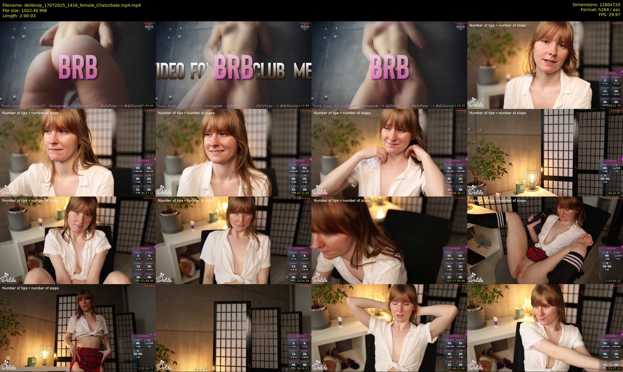 delitevip — 121 minute Chaturbate female cam show recording, 720p, Jul 17, 2025