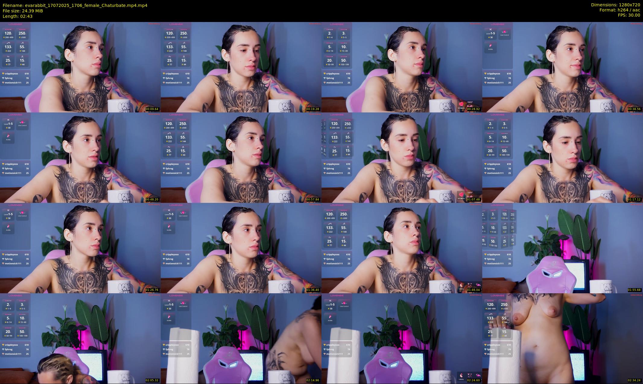 evarabbit — 3 minute Chaturbate female cam show recording, 720p, Jul 17, 2025