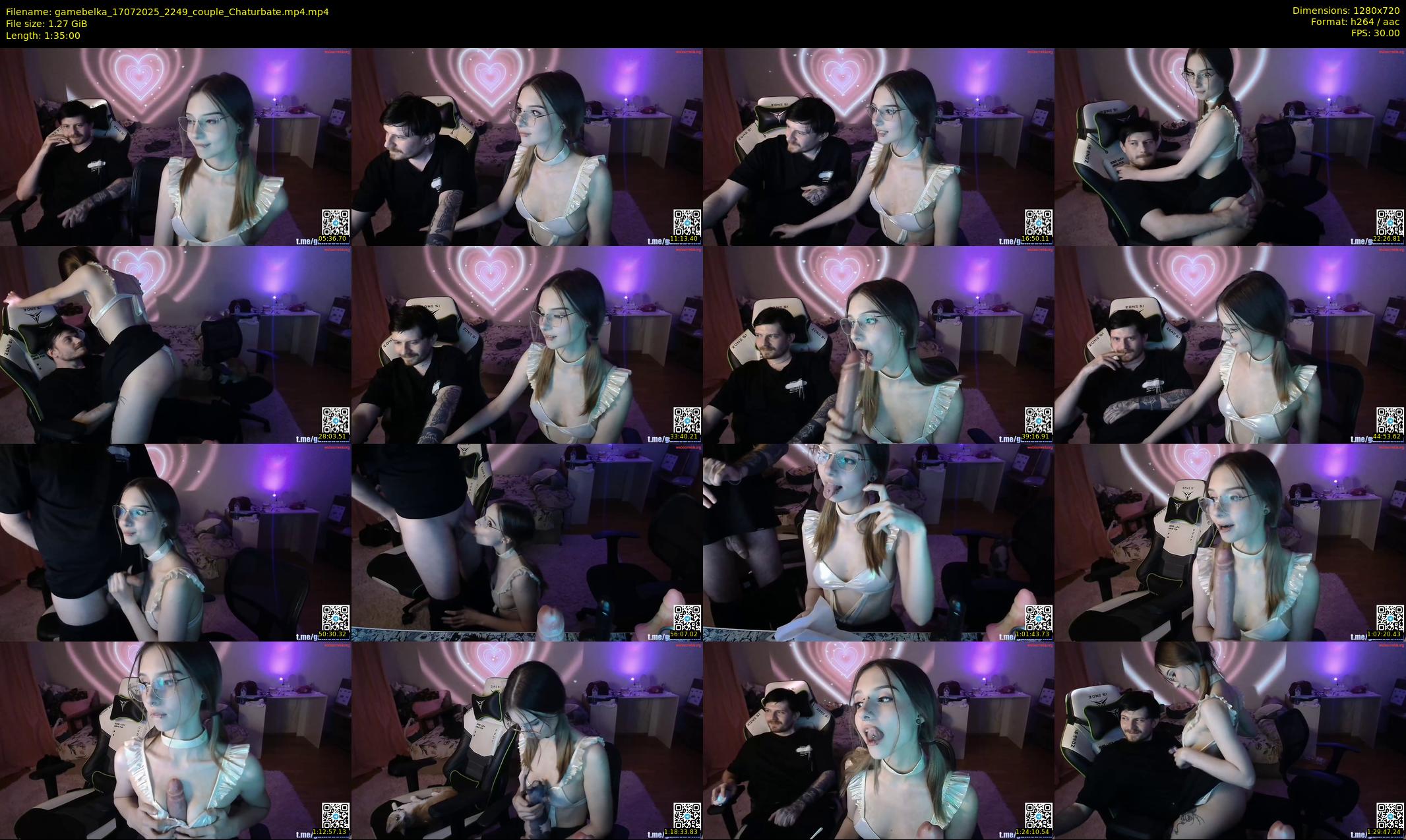 gamebelka — 95 minute Chaturbate couple cam show recording, 720p, Jul 17, 2025