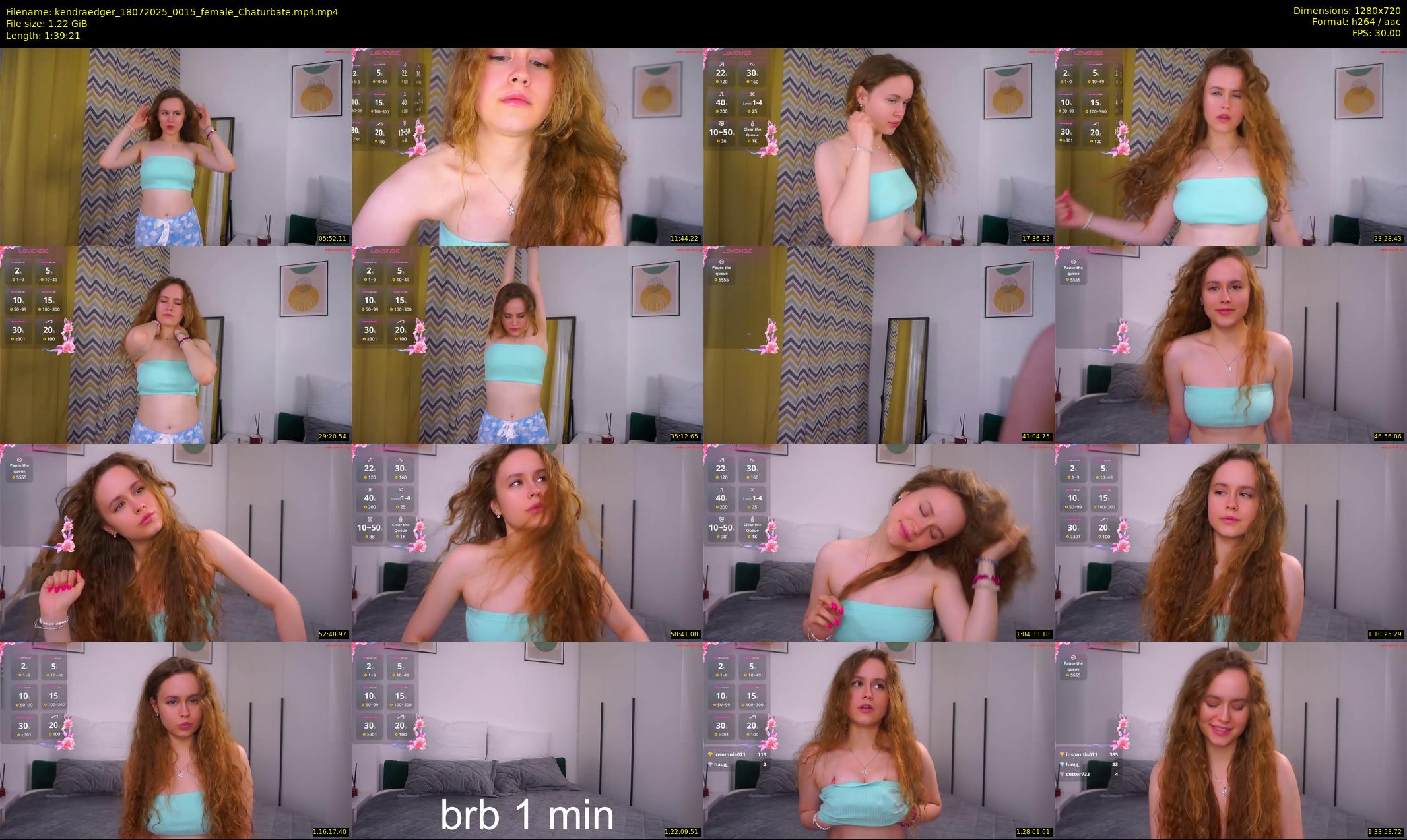 kendraedger — 100 minute Chaturbate female cam show recording, 720p, Jul 18, 2025