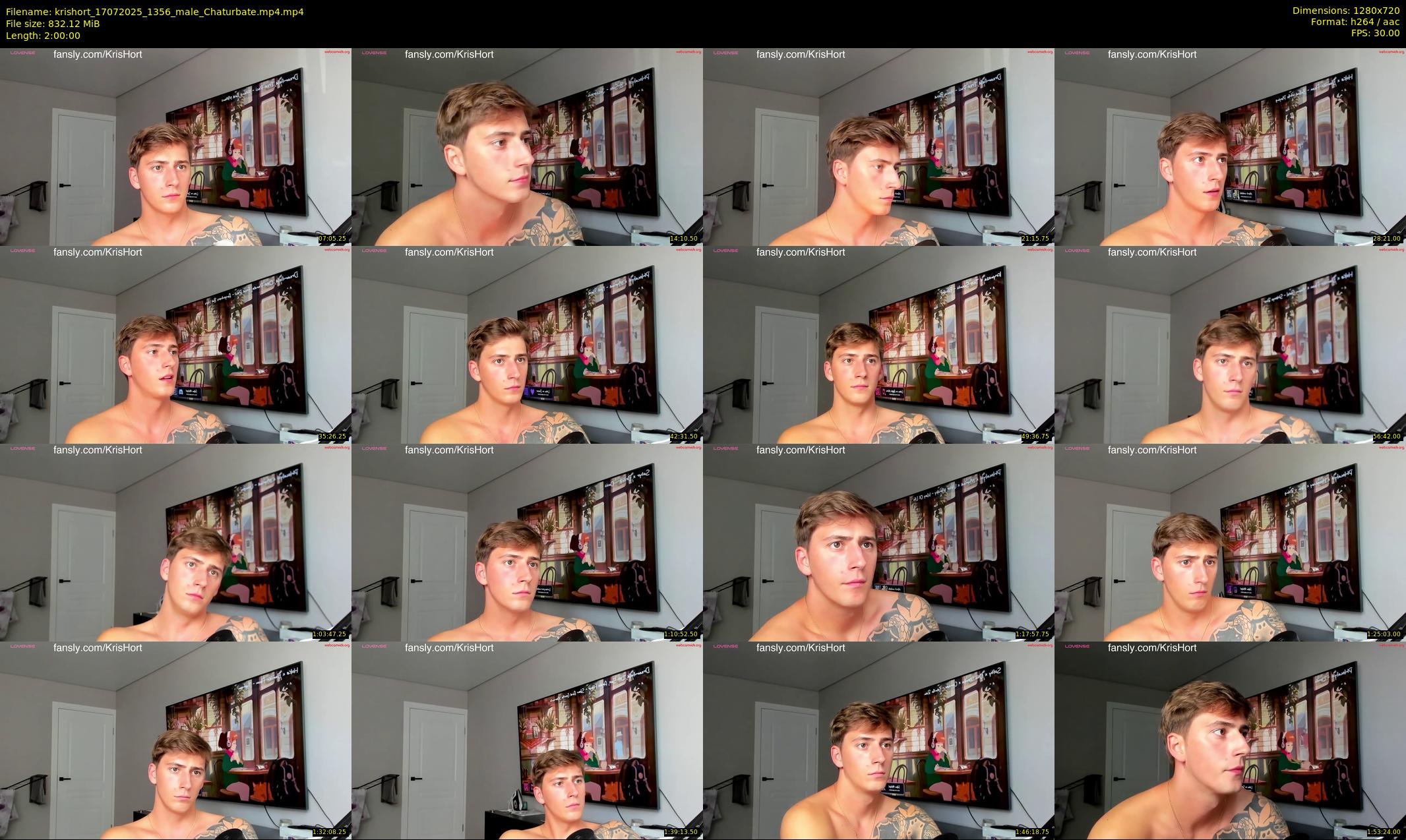krishort — 120 minute Chaturbate male cam show recording, 720p, Jul 17, 2025