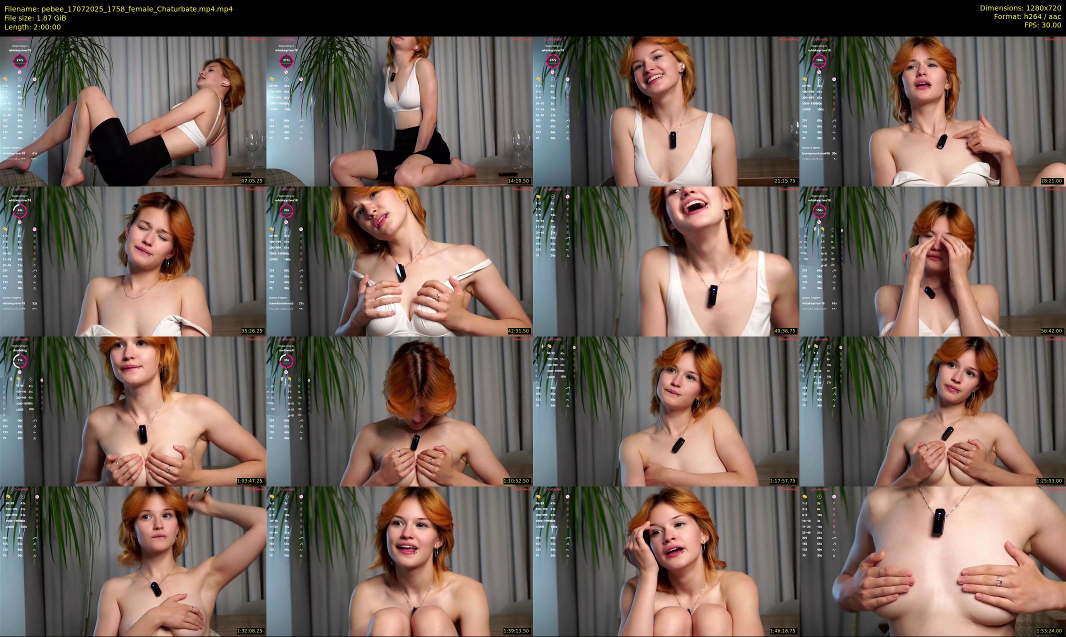 pebee — 120 minute Chaturbate female cam show recording, 720p, Jul 17, 2025