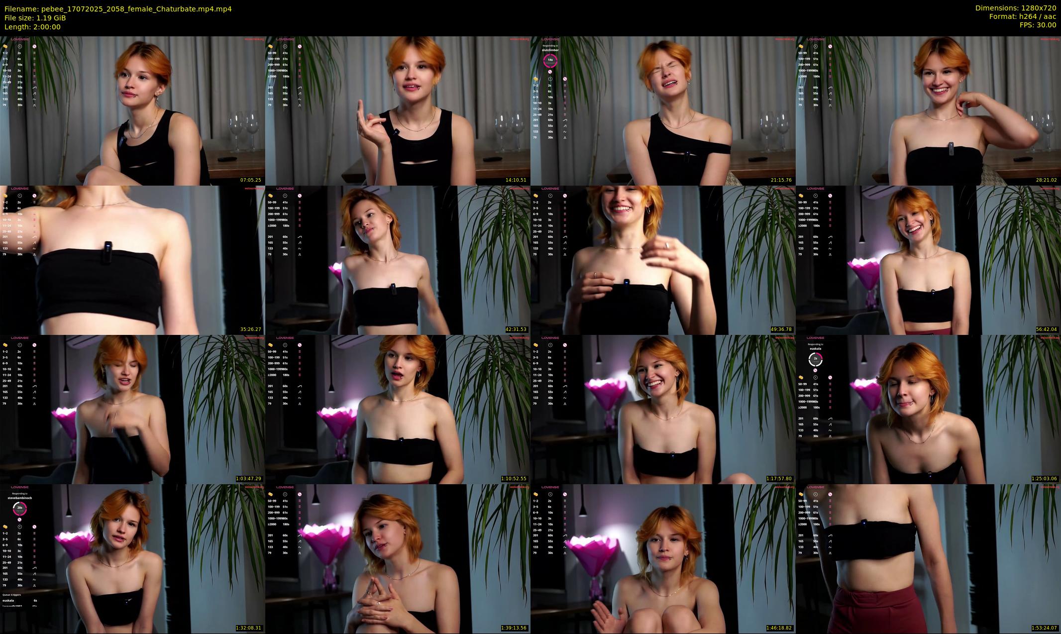 pebee — 120 minute Chaturbate female cam show recording, 720p, Jul 17, 2025