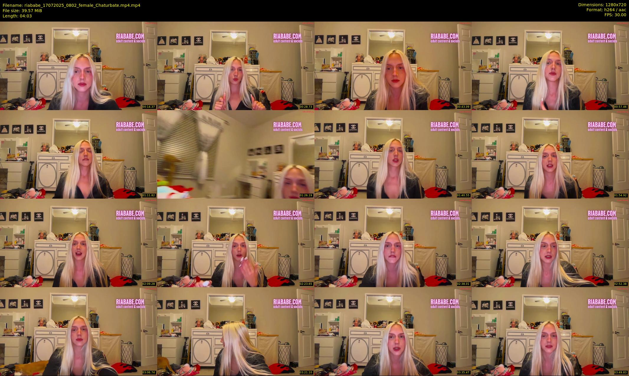 riababe — 5 minute Chaturbate female cam show recording, 720p, Jul 17, 2025