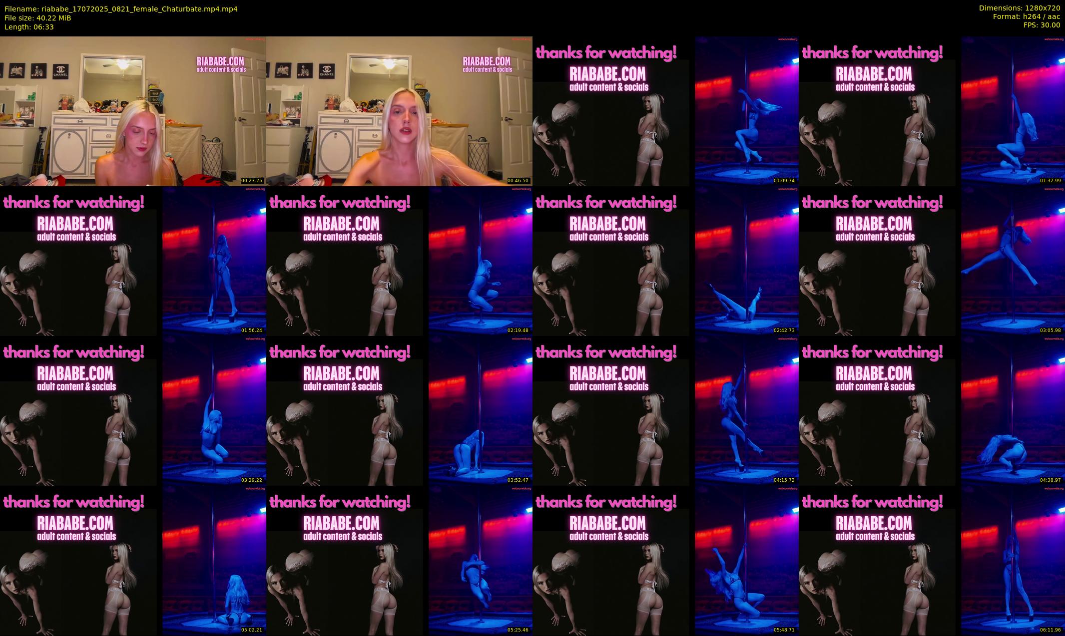riababe — 7 minute Chaturbate female cam show recording, 720p, Jul 17, 2025