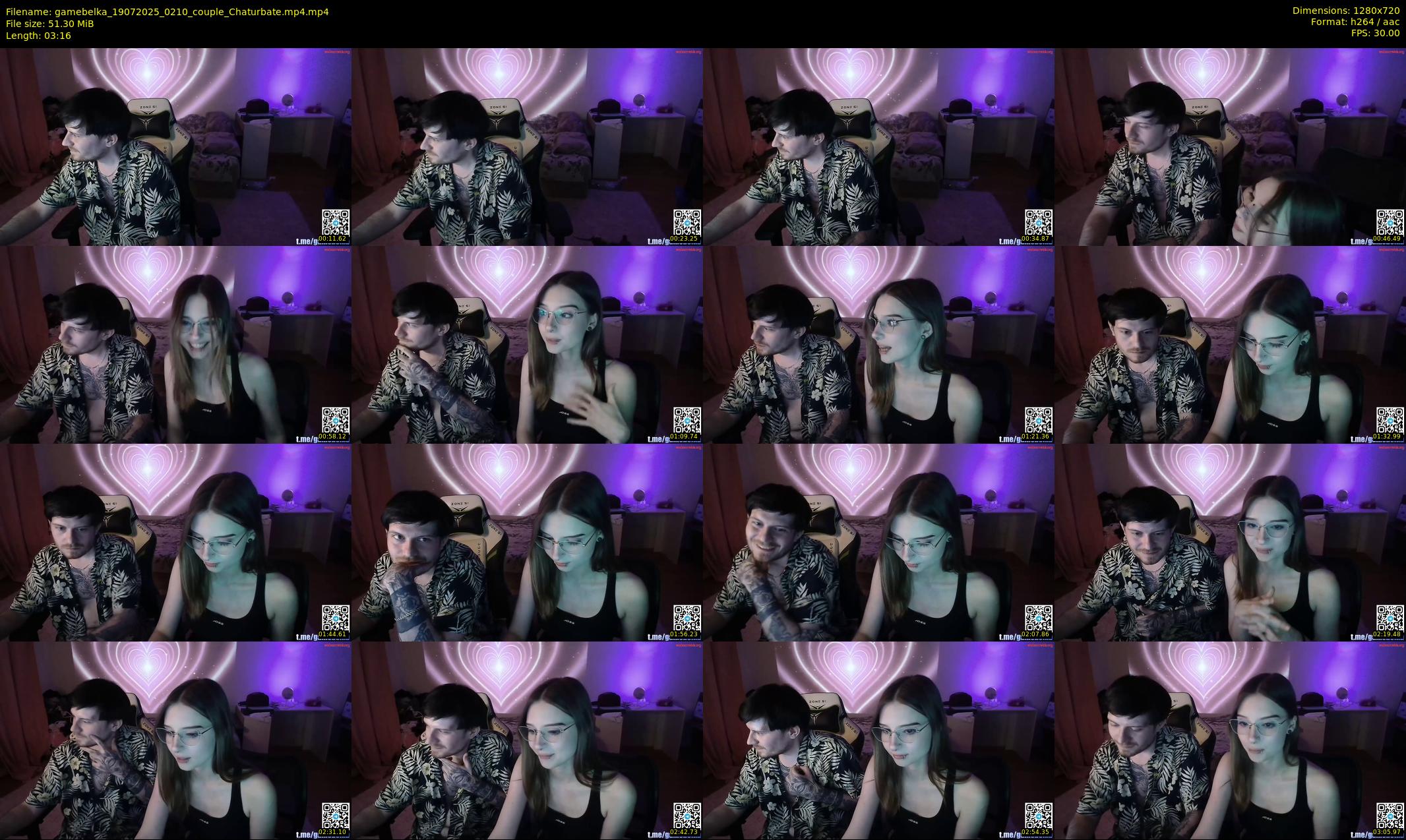 gamebelka — 4 minute Chaturbate couple cam show recording, 720p, Jul 19, 2025