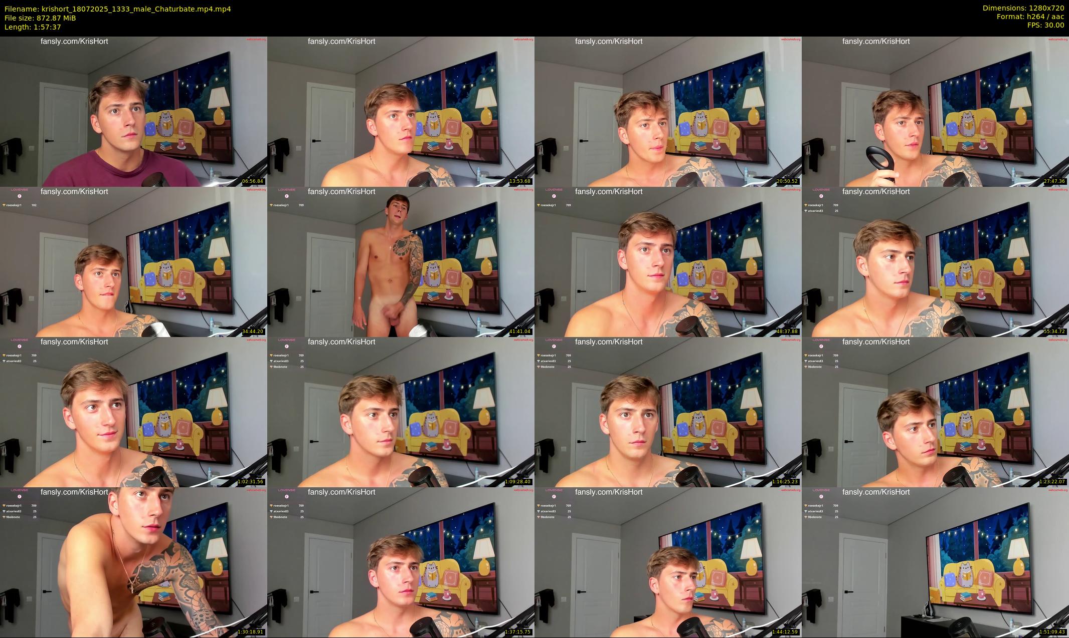 krishort — 118 minute Chaturbate male cam show recording, 720p, Jul 18, 2025