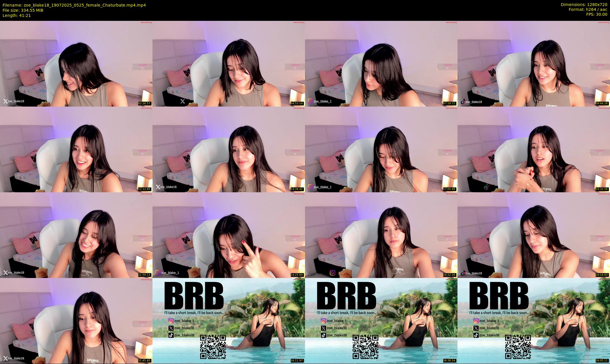 zoe_blake18 — 42 minute Chaturbate female cam show recording, 720p, Jul 19, 2025