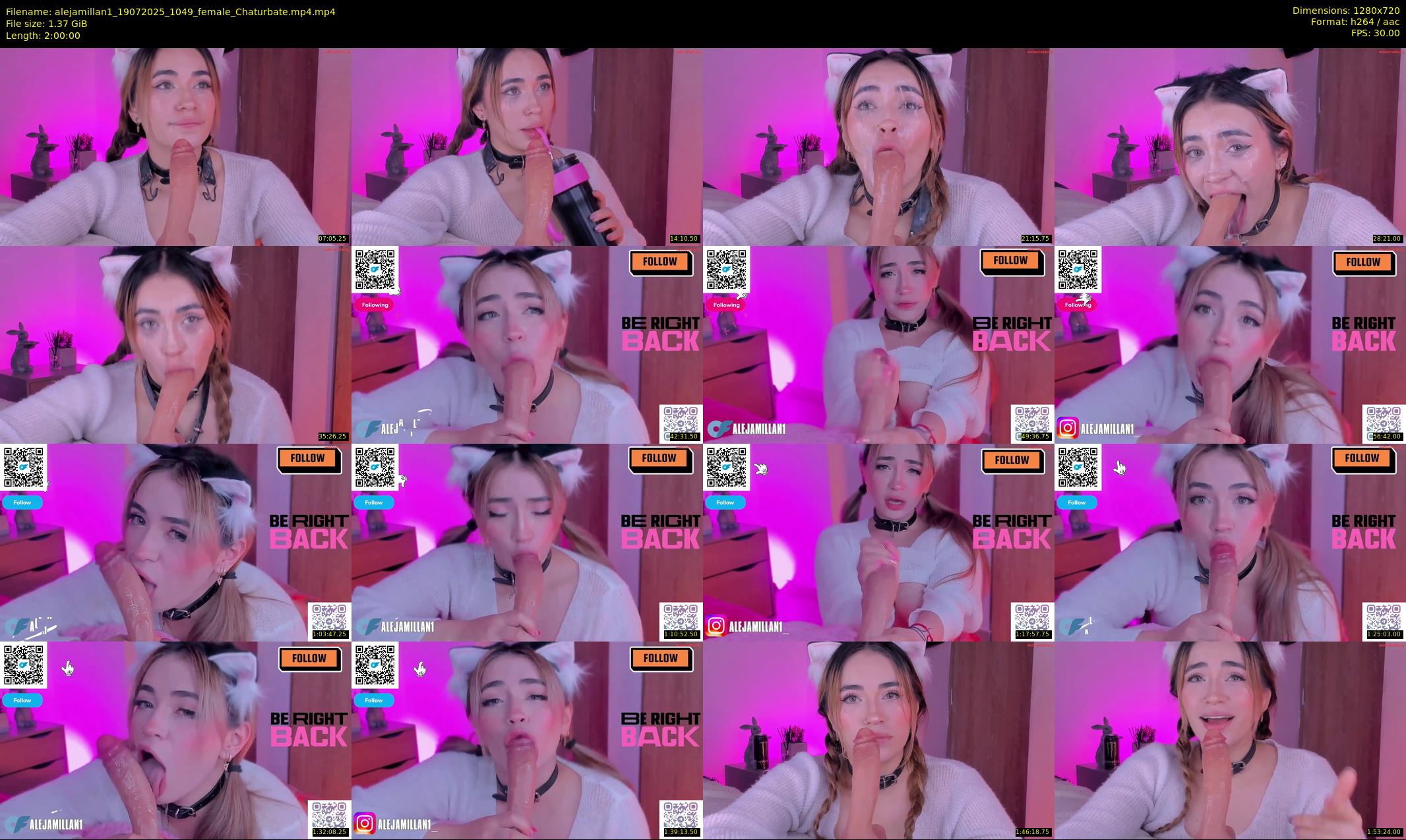 alejamillan1 — 120 minute Chaturbate female cam show recording, 720p, Jul 19, 2025