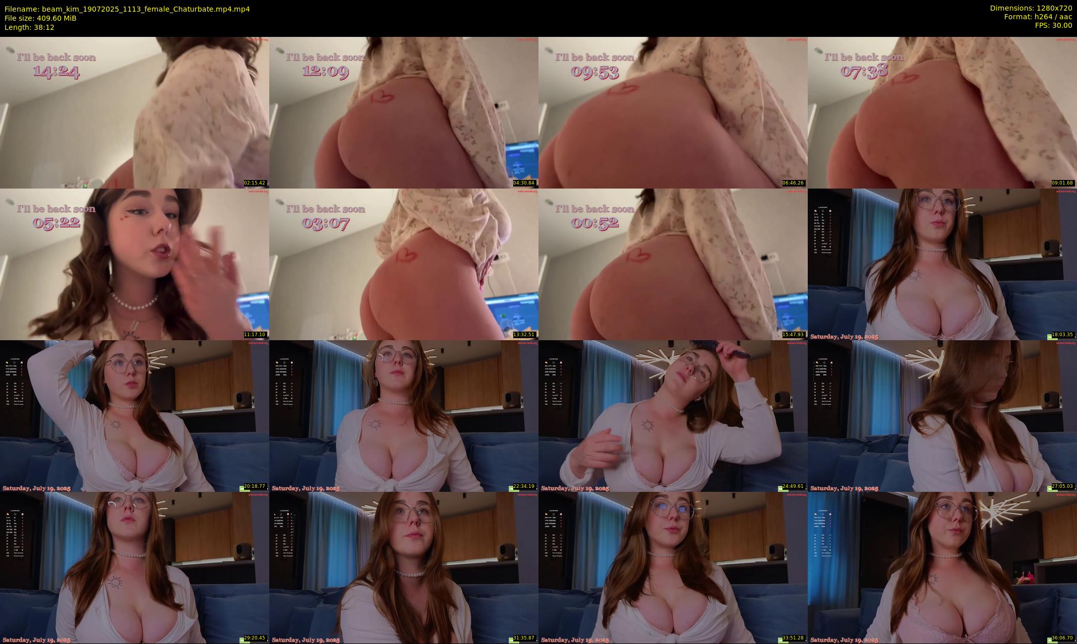 beam_kim — 39 minute Chaturbate female cam show recording, 720p, Jul 19, 2025