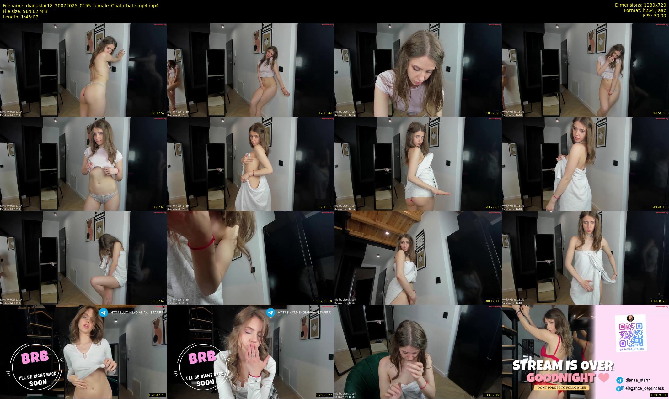 dianastar18 — 106 minute Chaturbate female cam show recording, 720p, Jul 20, 2025