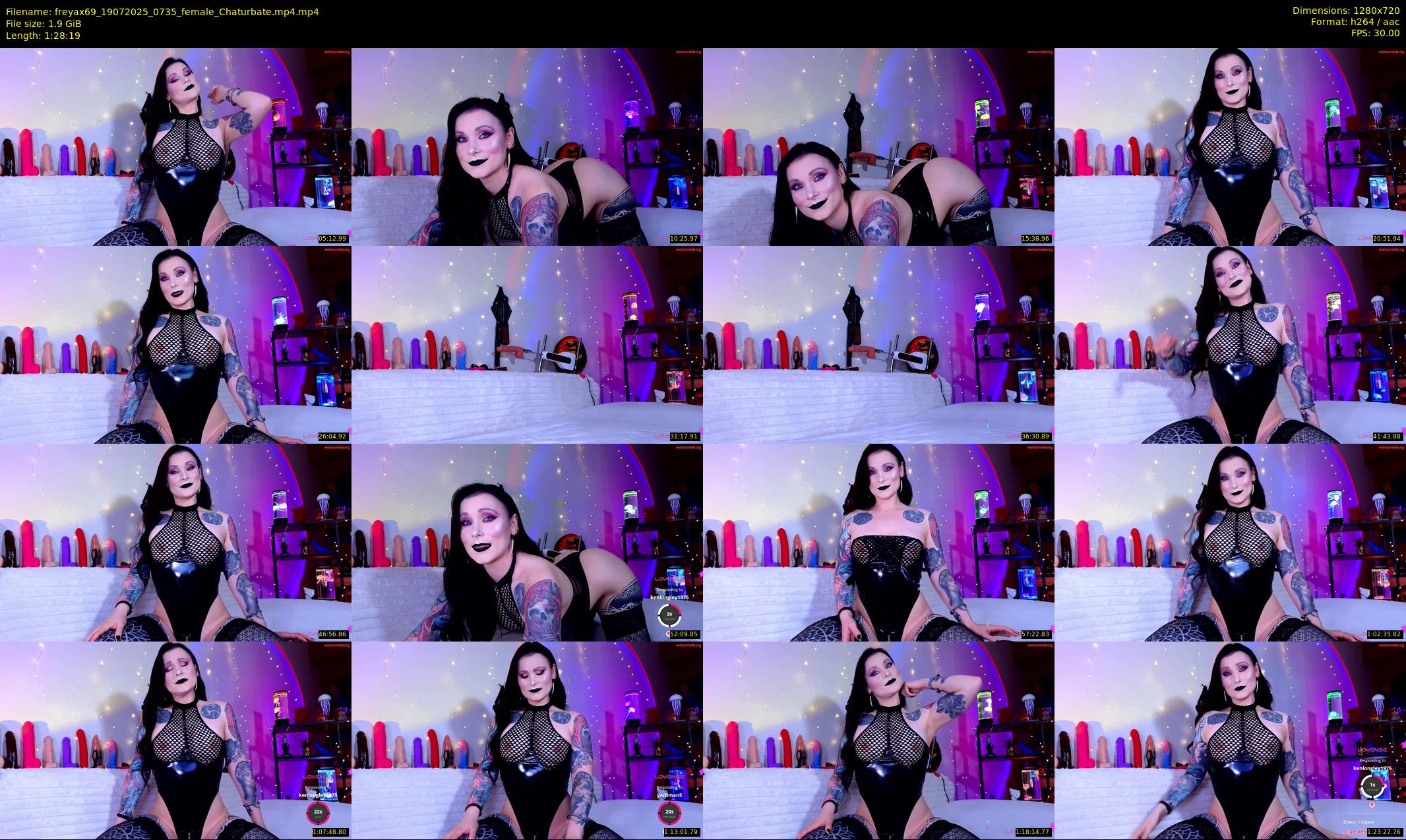 freyax69 — 89 minute Chaturbate female cam show recording, 720p, Jul 19, 2025