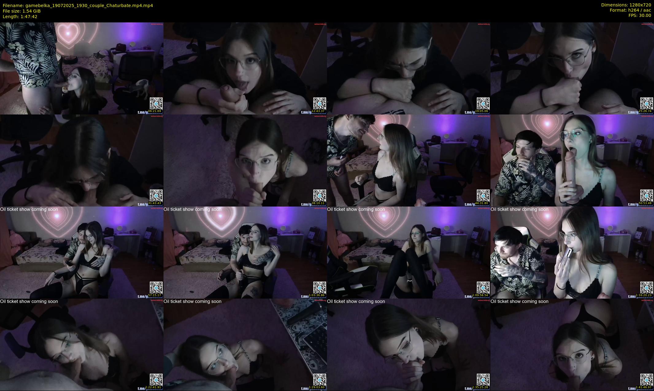 gamebelka — 108 minute Chaturbate couple cam show recording, 720p, Jul 19, 2025