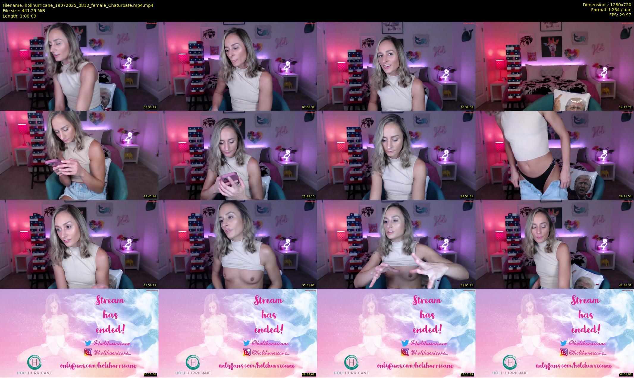 holihurricane — 61 minute Chaturbate female cam show recording, 720p, Jul 19, 2025