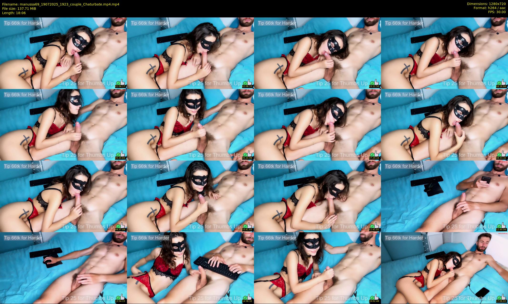 manussa69 — 19 minute Chaturbate couple cam show recording, 720p, Jul 19, 2025