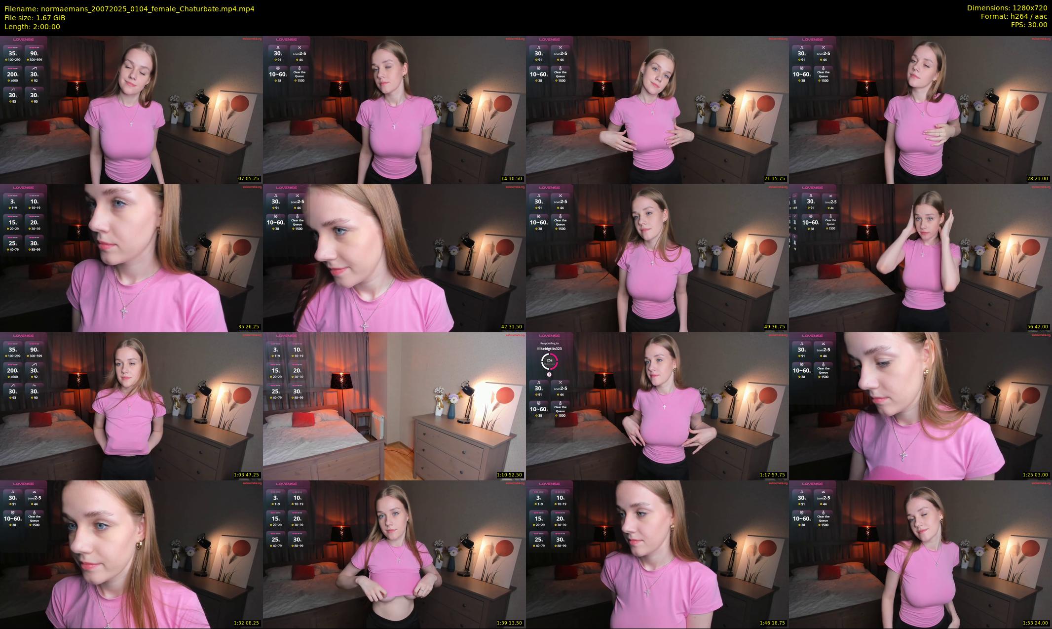 normaemans — 120 minute Chaturbate female cam show recording, 720p, Jul 20, 2025