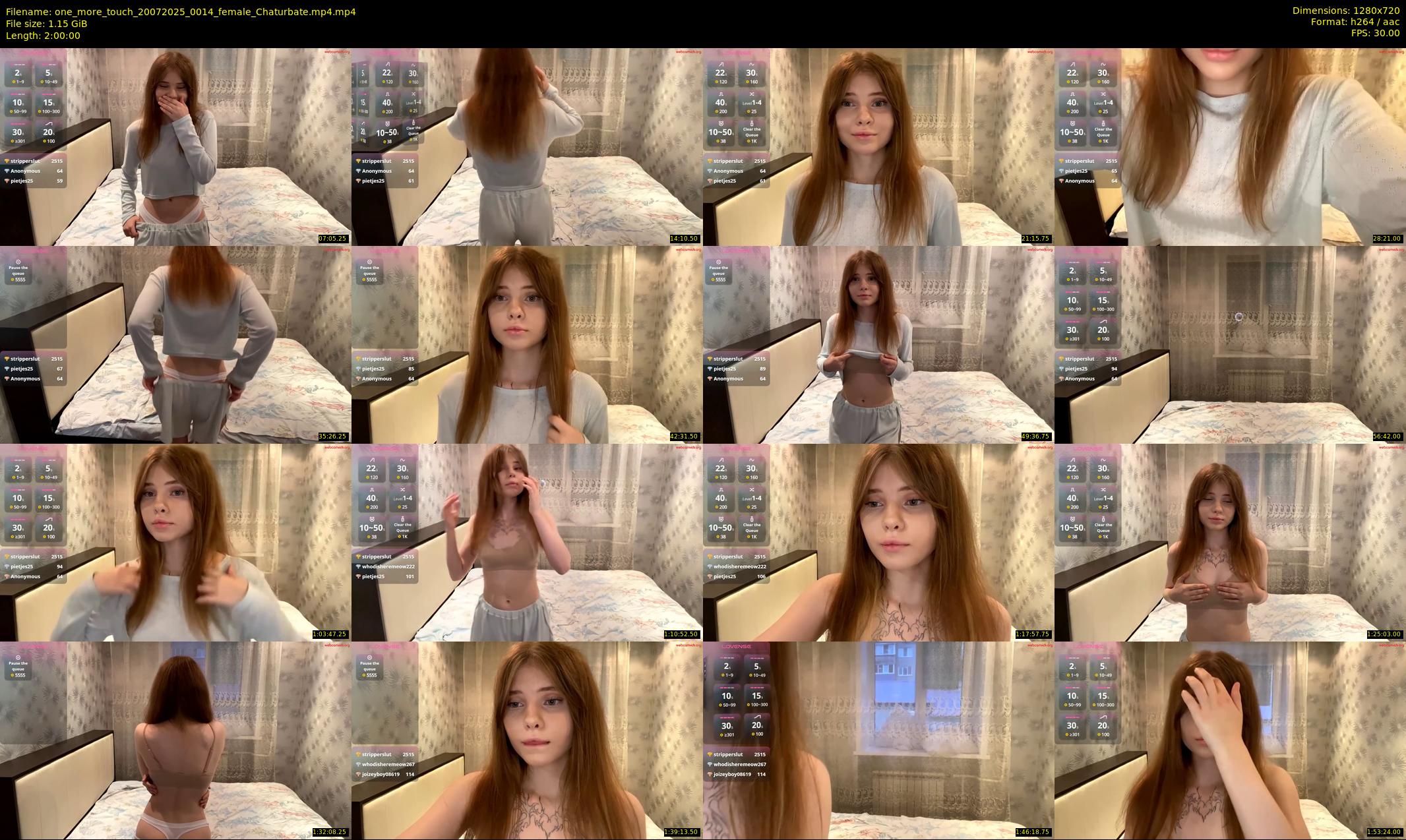 one_more_touch — 120 minute Chaturbate female cam show recording, 720p, Jul 20, 2025