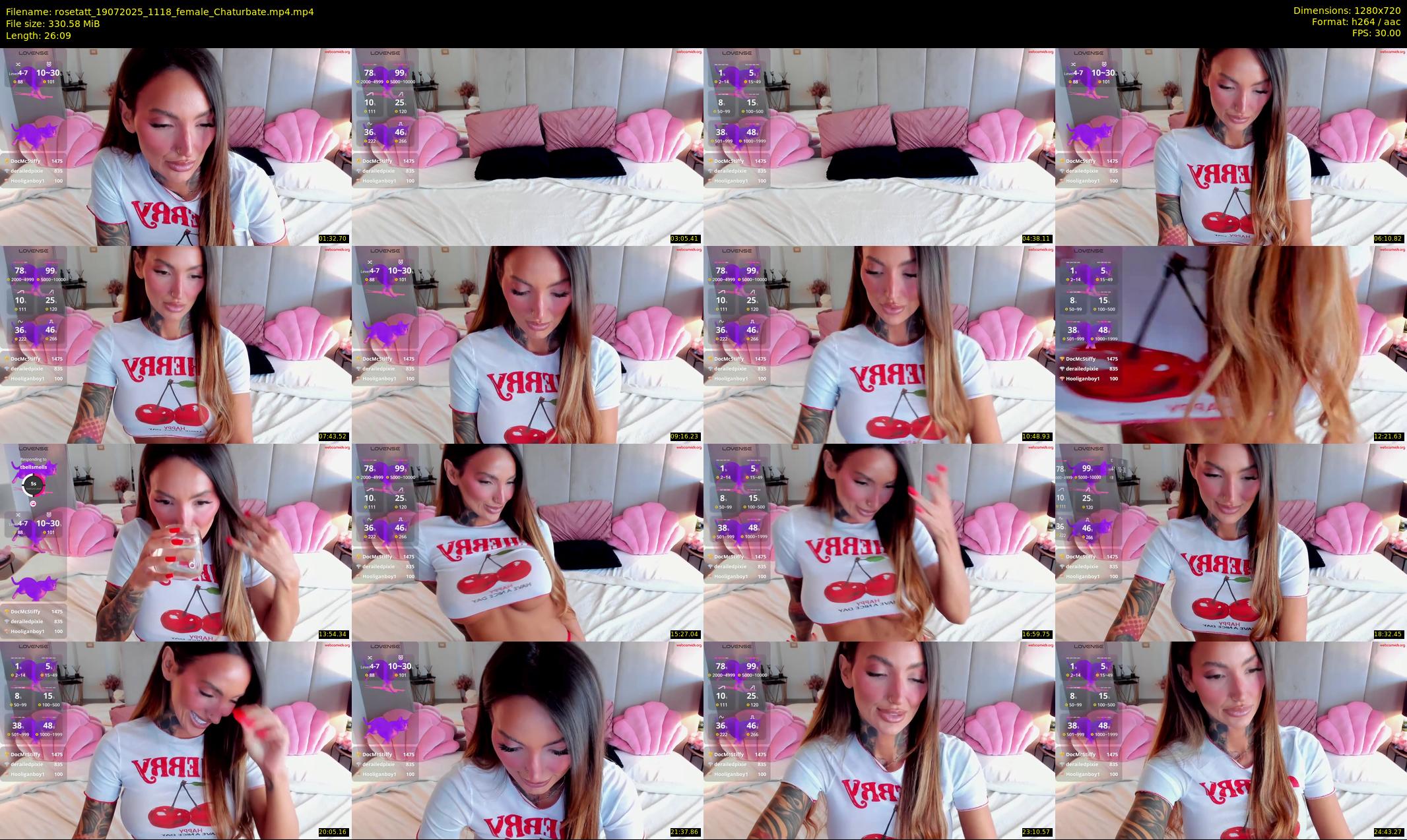rosetatt — 27 minute Chaturbate female cam show recording, 720p, Jul 19, 2025