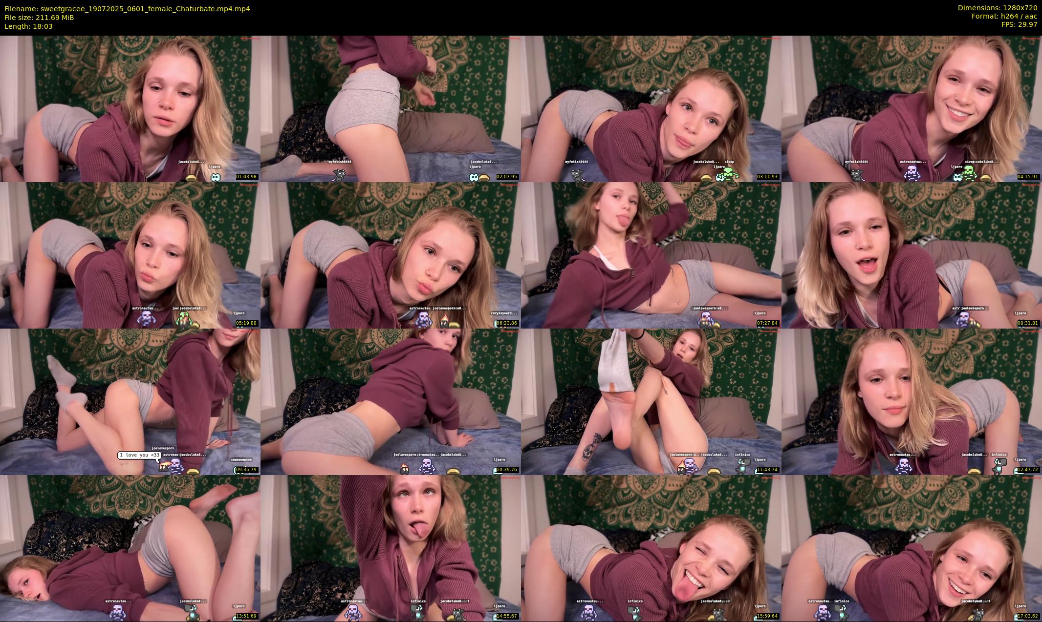 sweetgracee — 19 minute Chaturbate female cam show recording, 720p, Jul 19, 2025